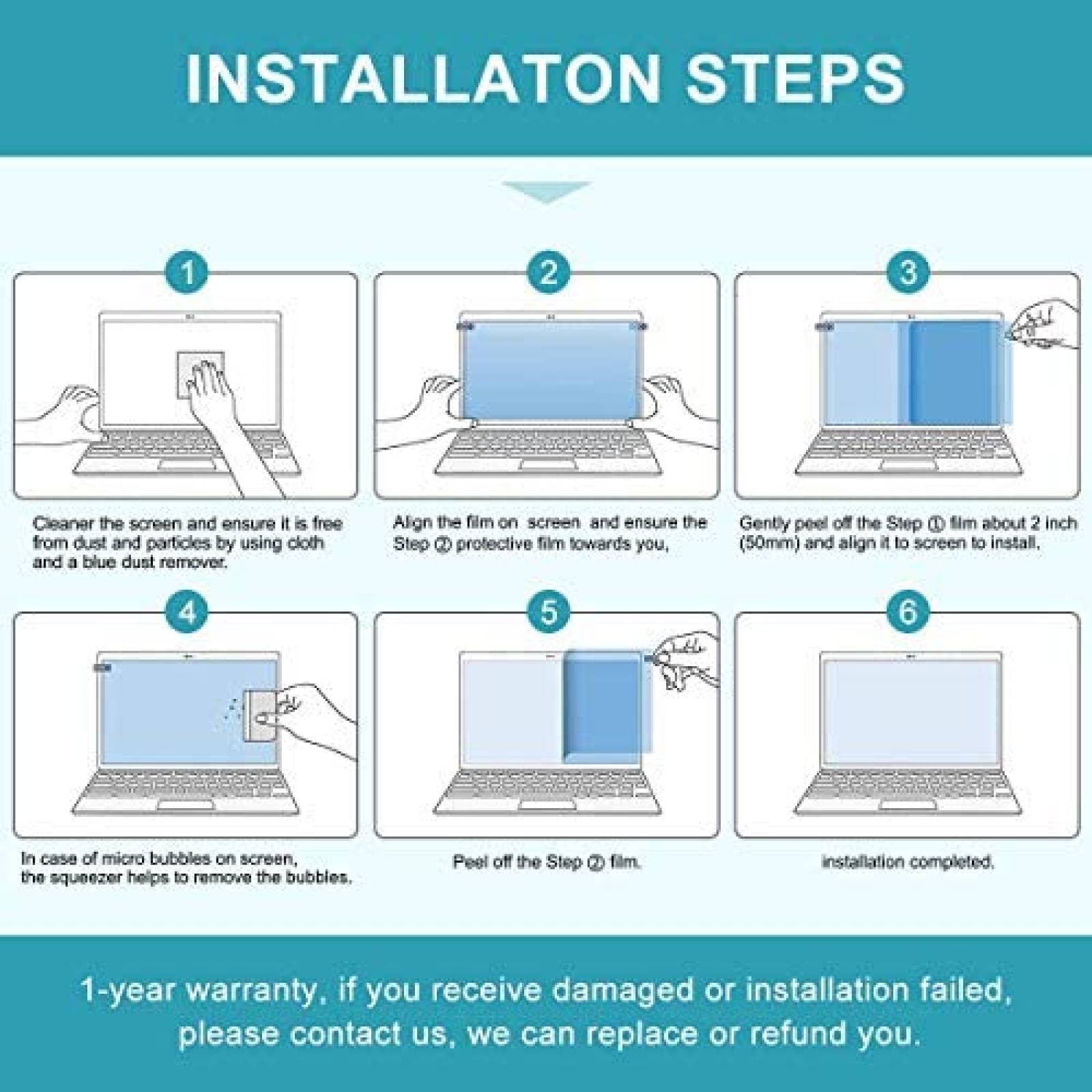 Protector de pantalla NC 14" antirreflejos y anti luz azul
