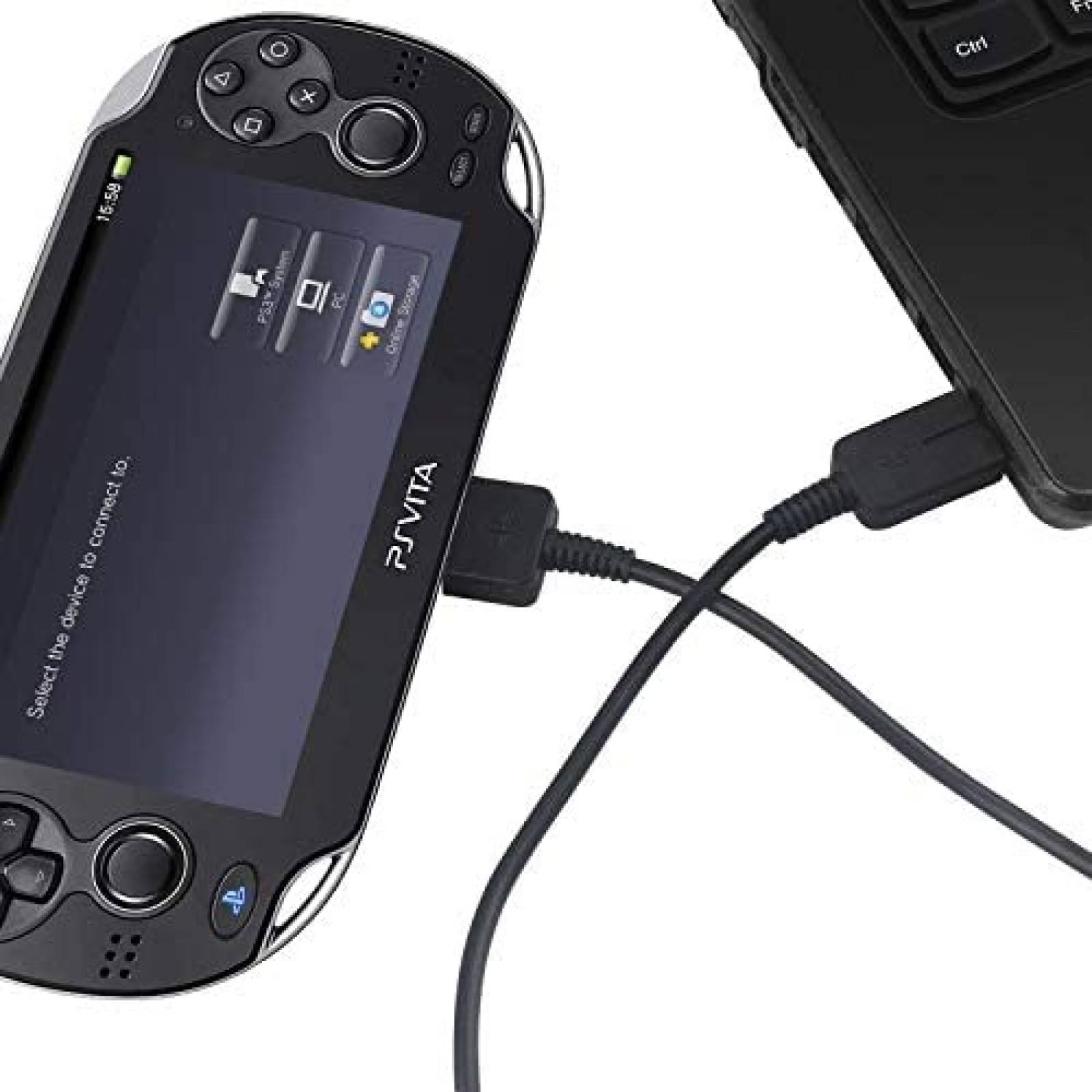 Cable USB Funturbo de 3.3 Pies pasa PSVita 1000 USB -Negro