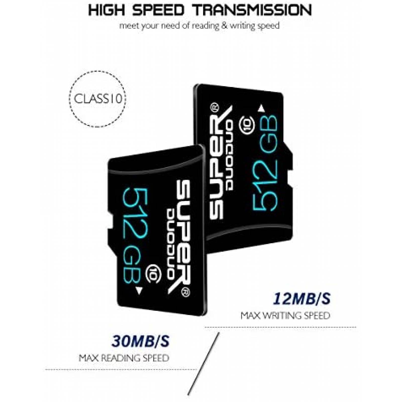 Memoria SUPERDUODUO Clase 10 512GB Micro SD -Negro