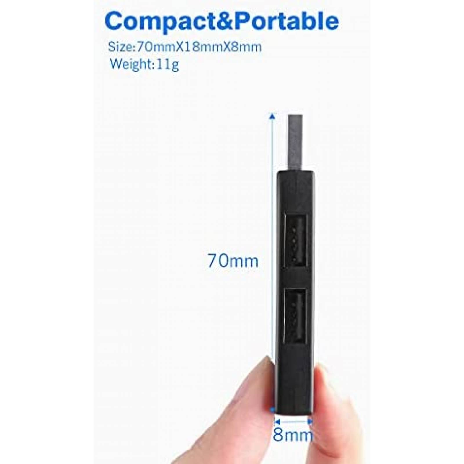 Divisor LOBKIN MA2607 1 Puerto USB 3.0 Y 2 De 2.0 -Negro