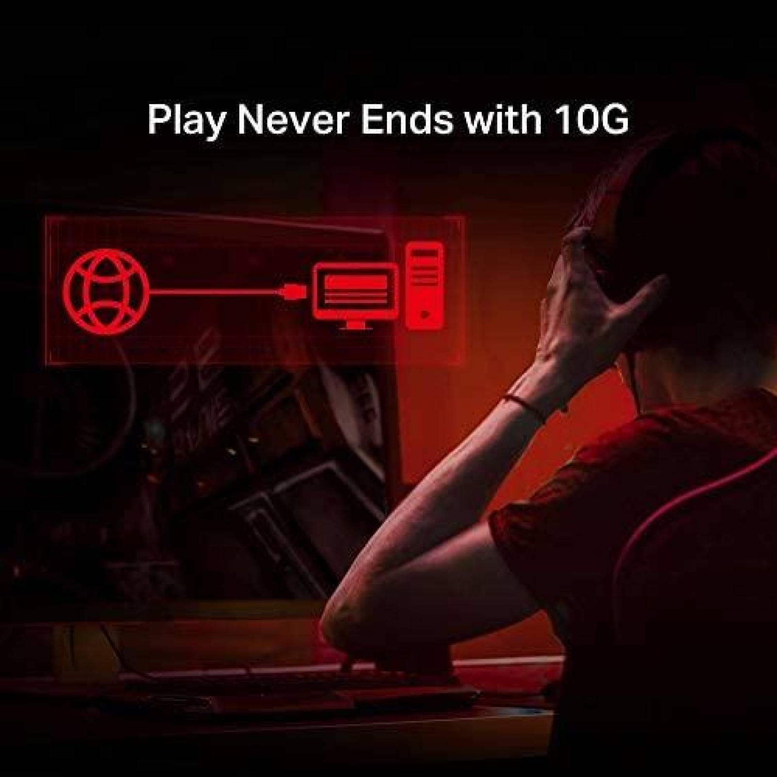 Tarjeta de Red TP-Link 10 Gigabit Ethernet 10GB -Rojo