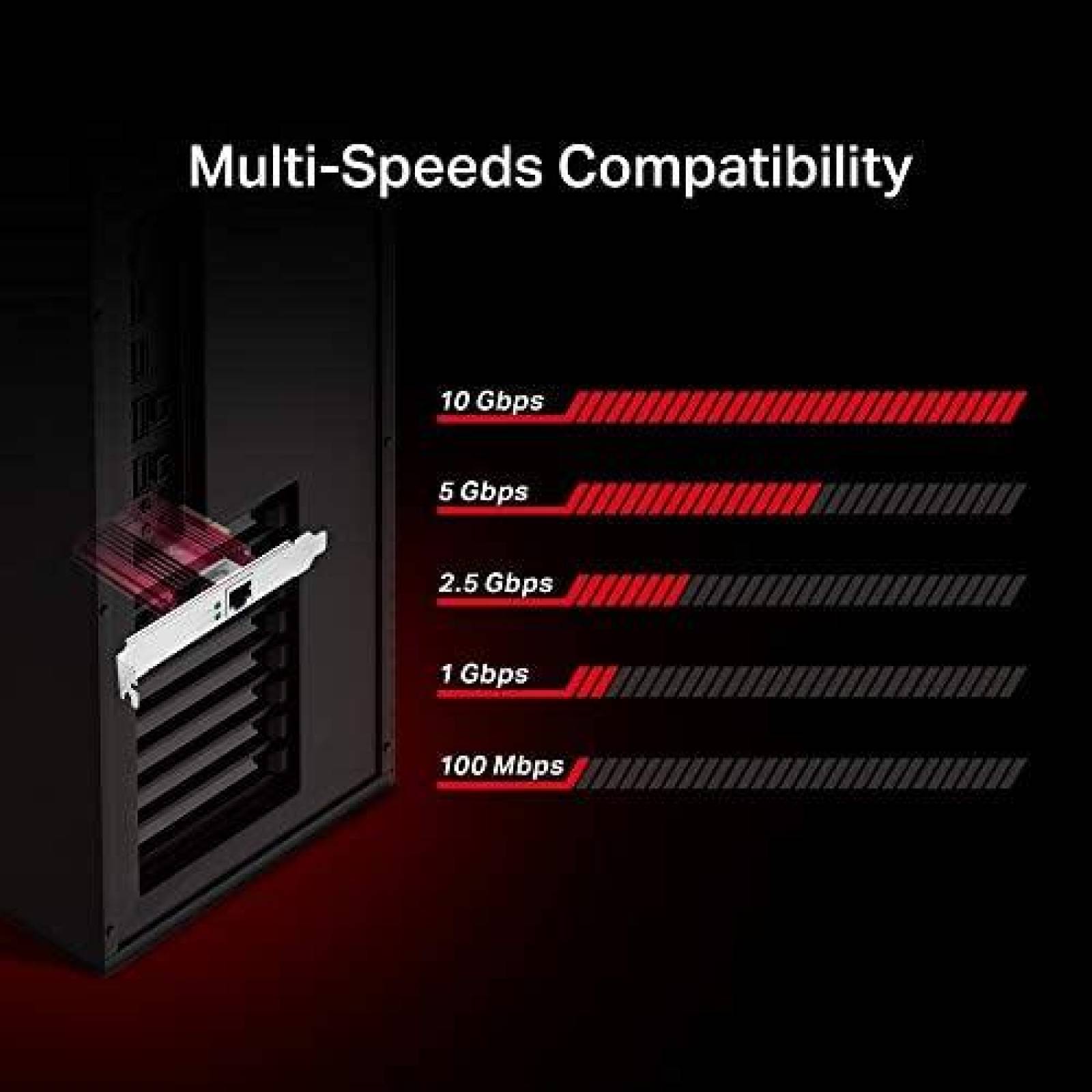 Tarjeta de Red TP-Link 10 Gigabit Ethernet 10GB -Rojo