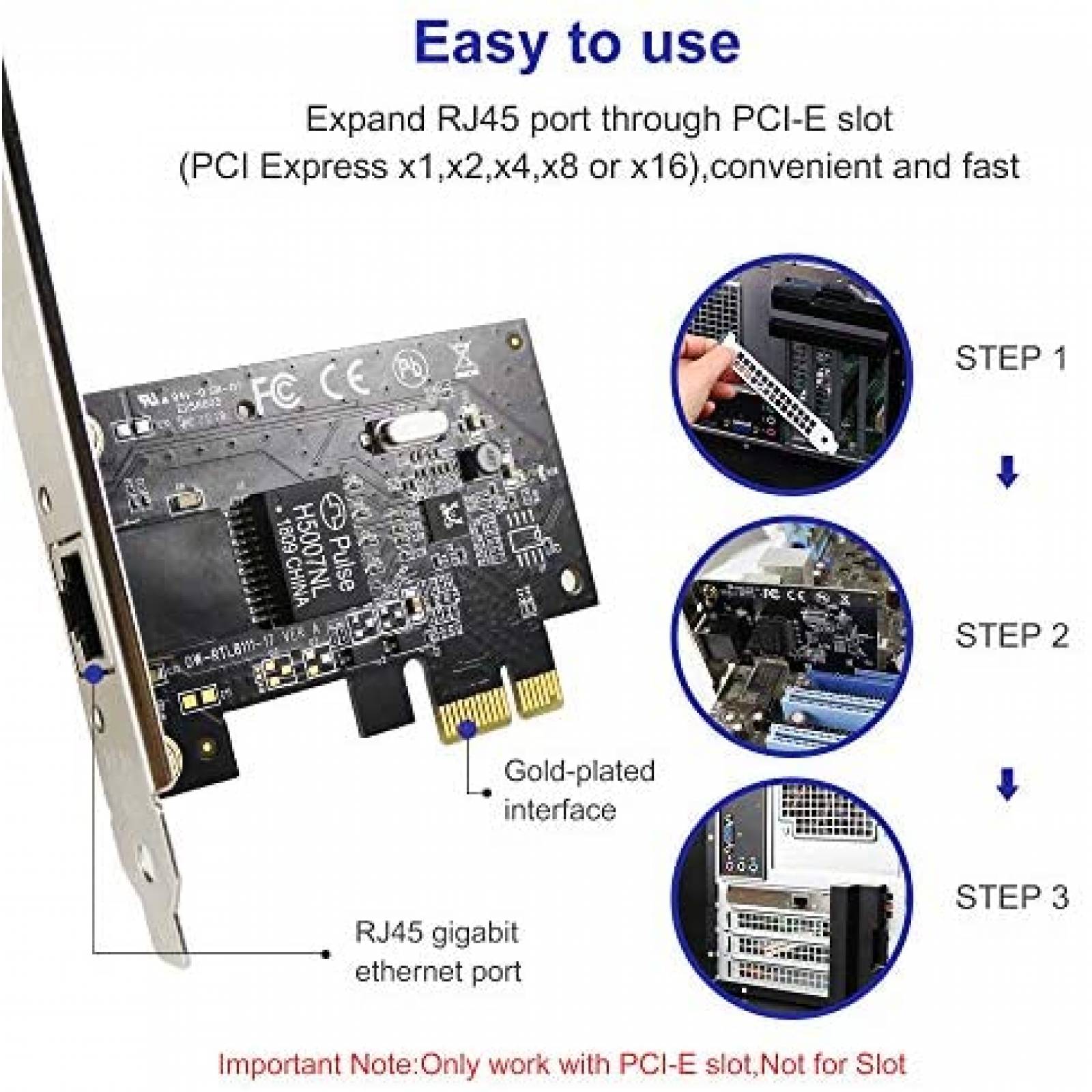Tarjeta de red EDUP Gigabit Ethernet PCI Express Convertidor