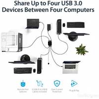 Switch Conmutador USB 3.0 4x4 para Compartir Dispositivos Periféricos