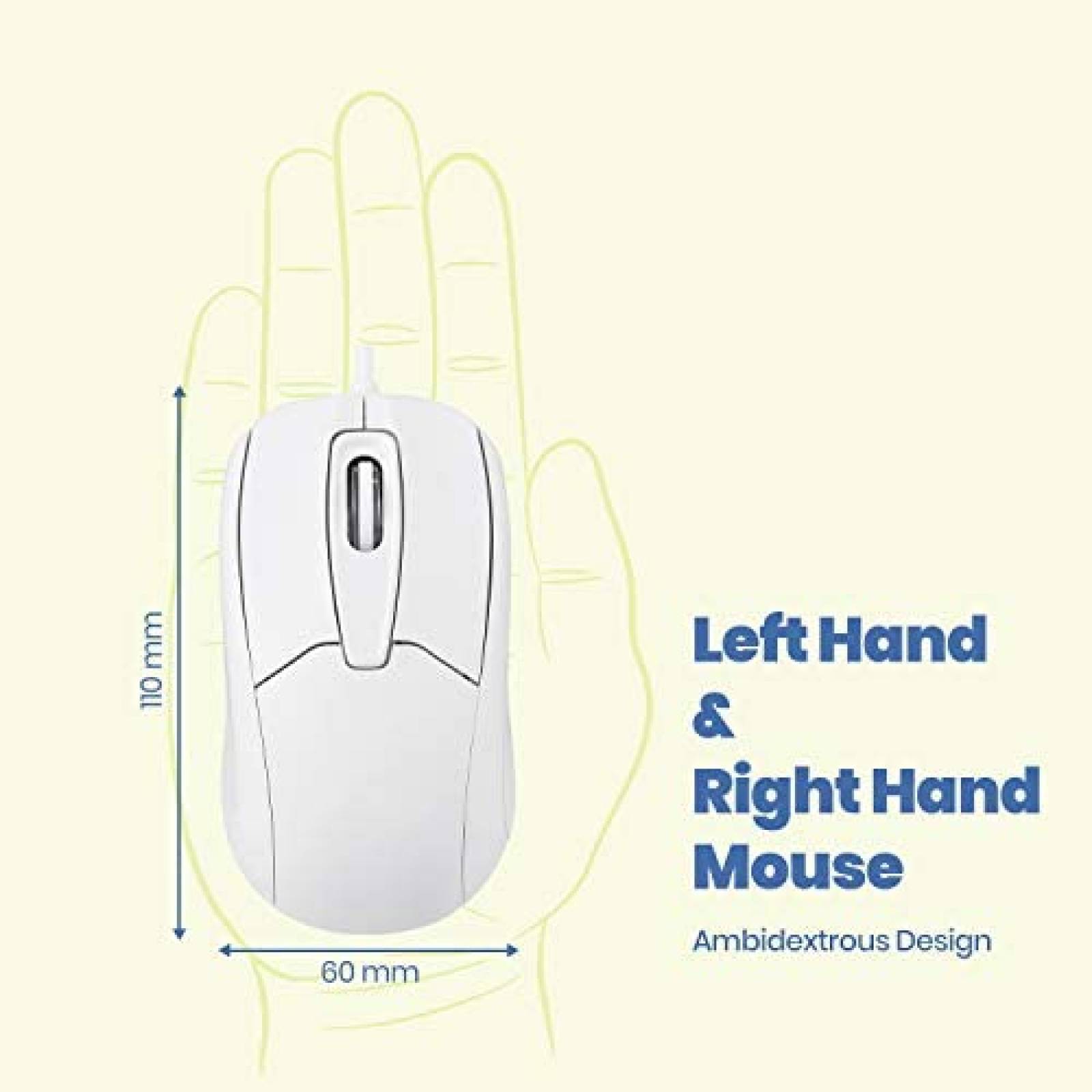 Mouse Perixx PERIMICE-209U USB c/Cable 5.9ft -Blanco