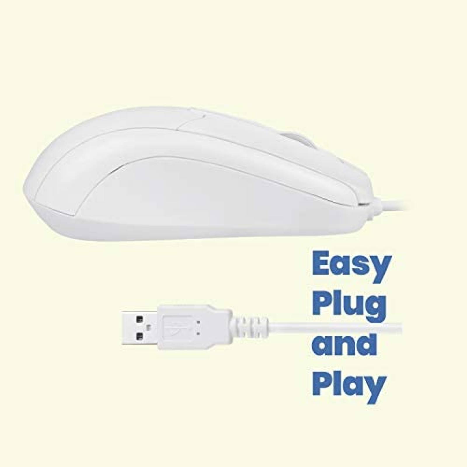 Mouse Perixx PERIMICE-209U USB c/Cable 5.9ft -Blanco