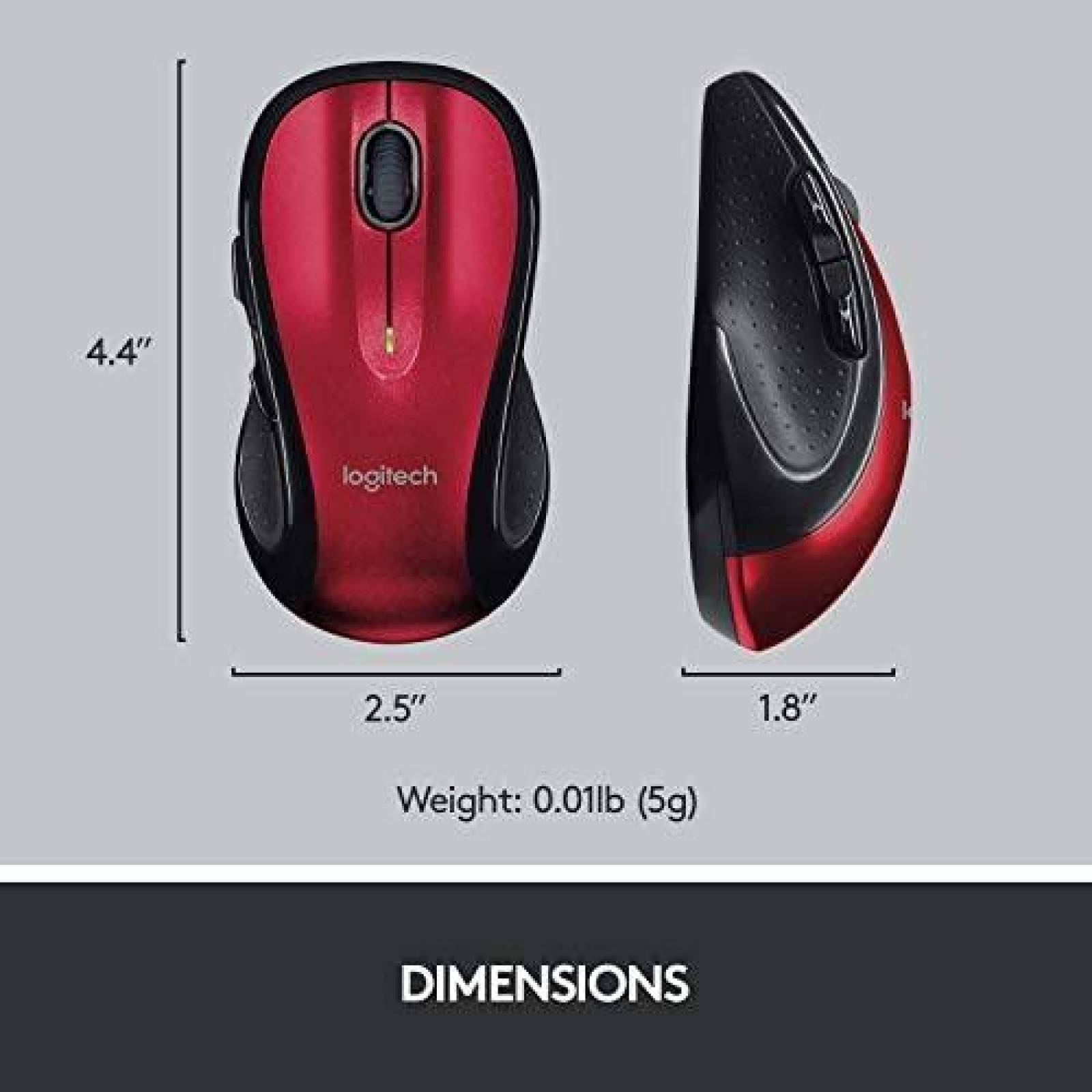 Mouse Logitech M510 Inalambrico con Receptor USB Rojo