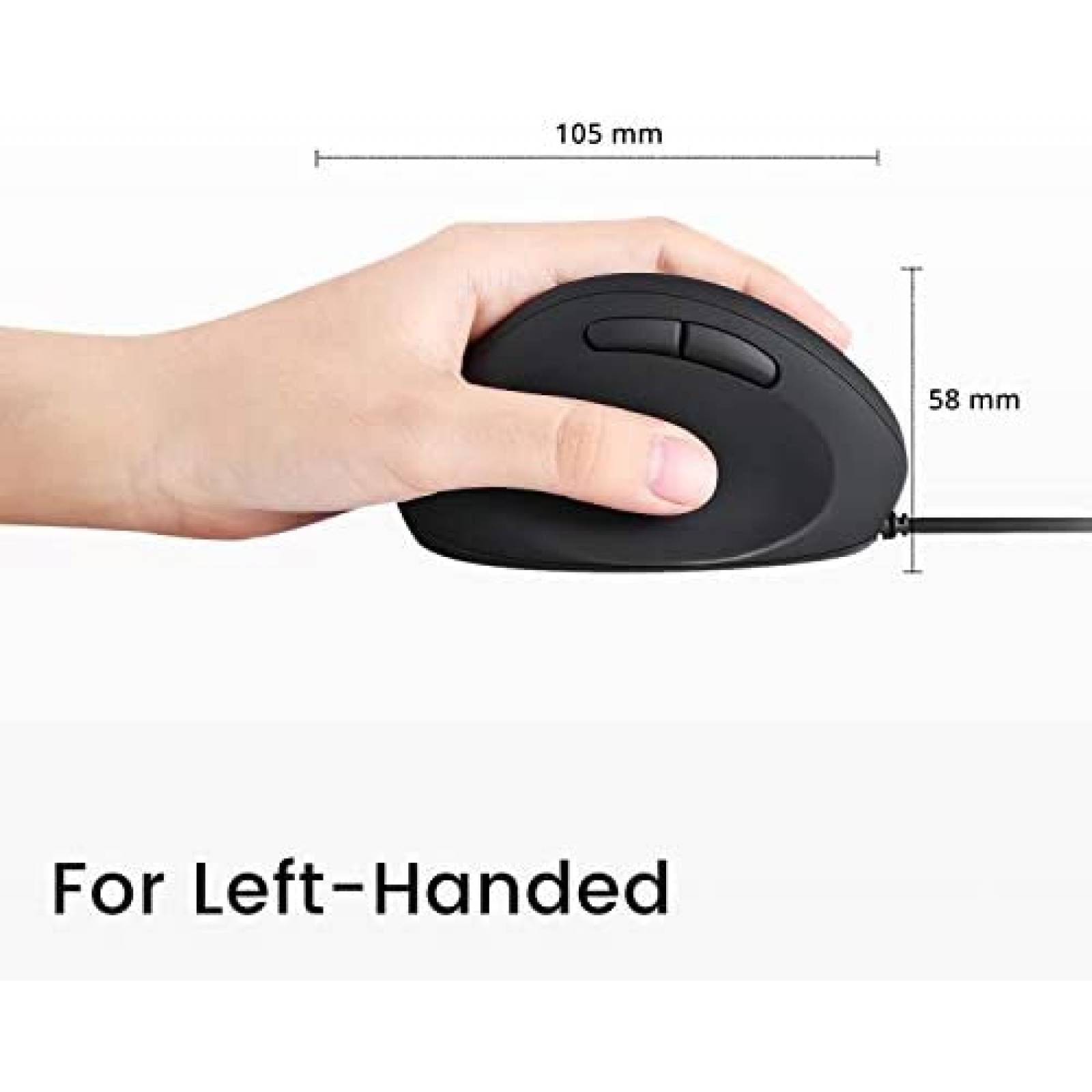 Mouse Perixx PERIMICE-519L Ergonomico Para zurdos -negro