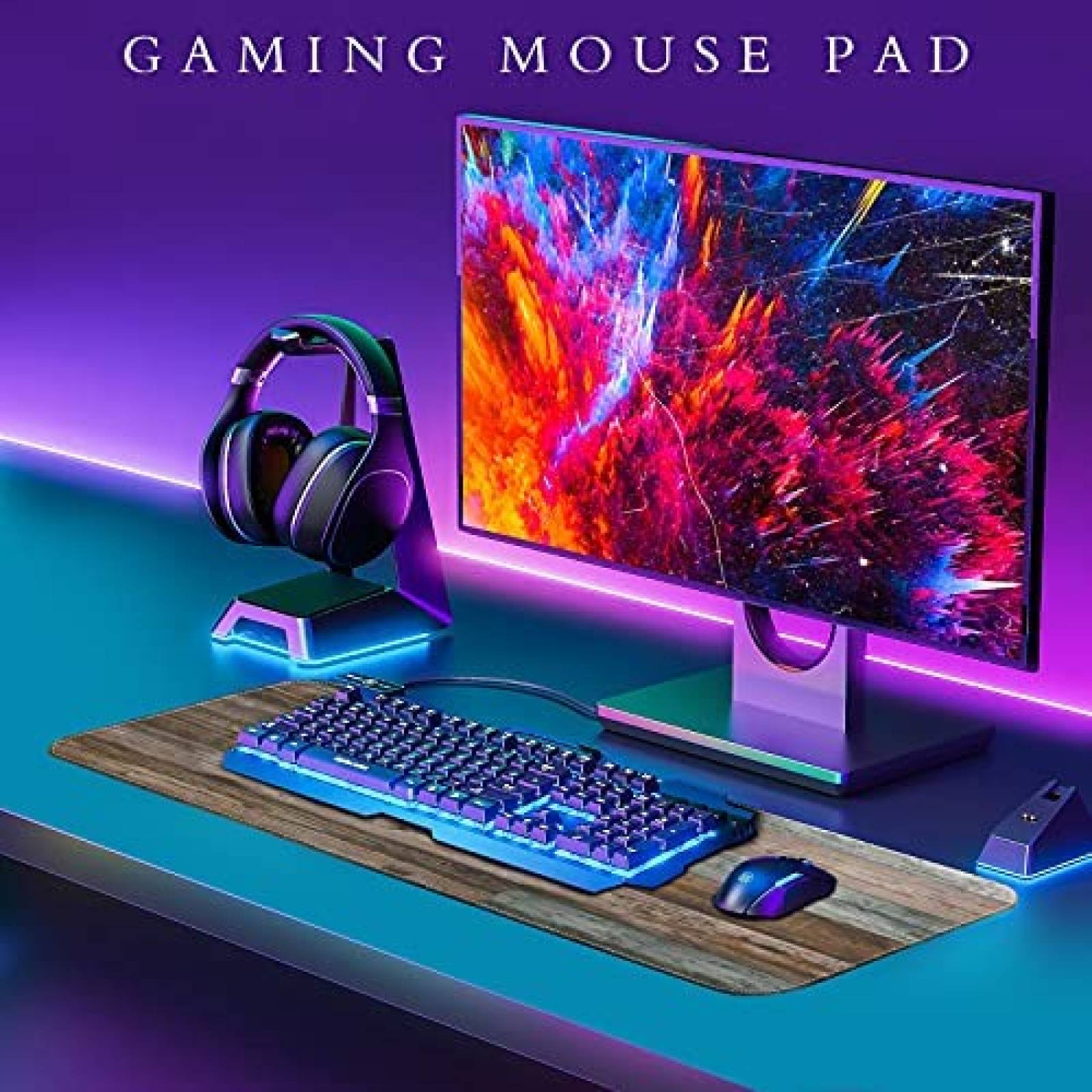 Mouse Pad Extendido Galdas de 31.5''x11.8''x0.08'' -Madera