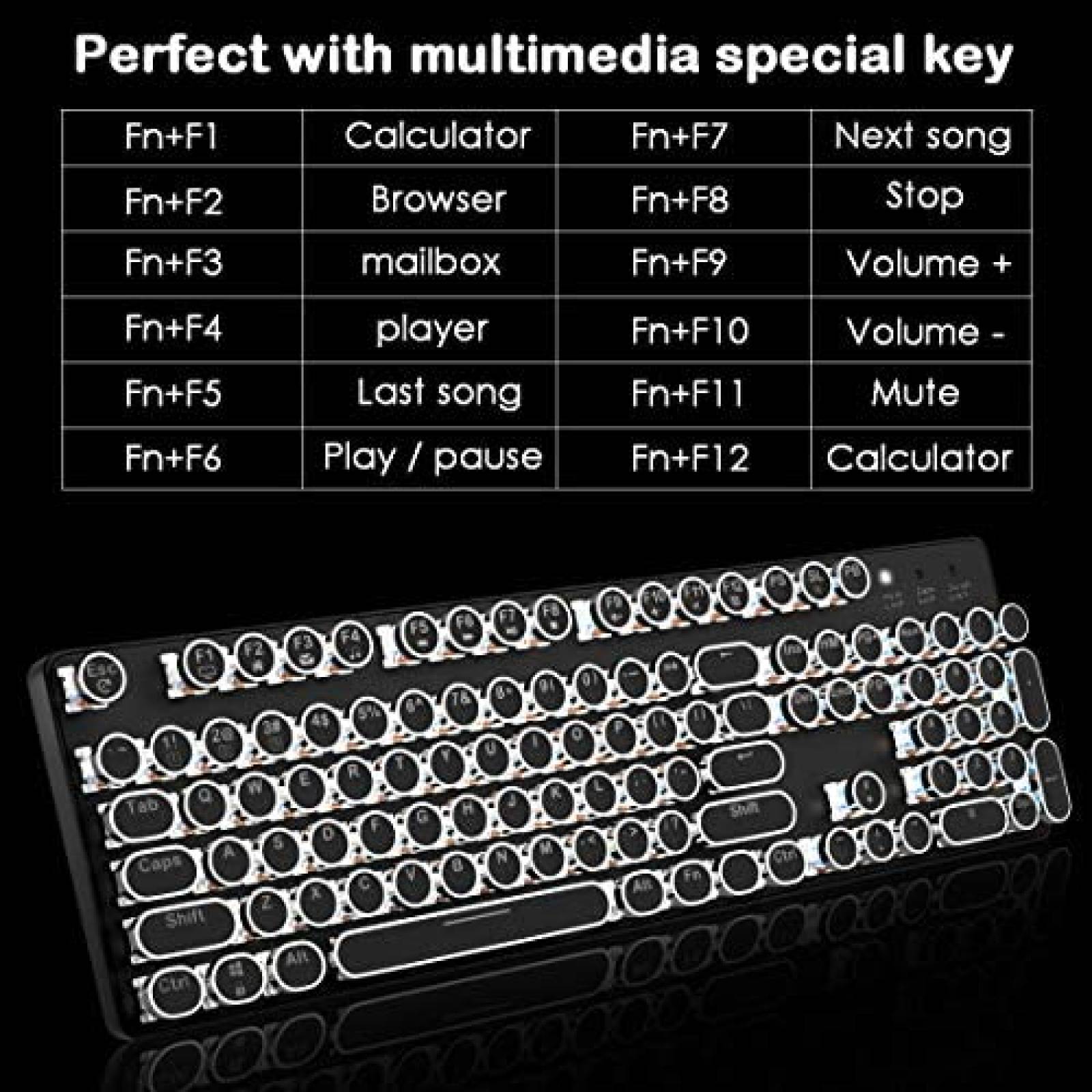 Teclado Gamer Generic Con Luces LED 104 Teclas -Negro