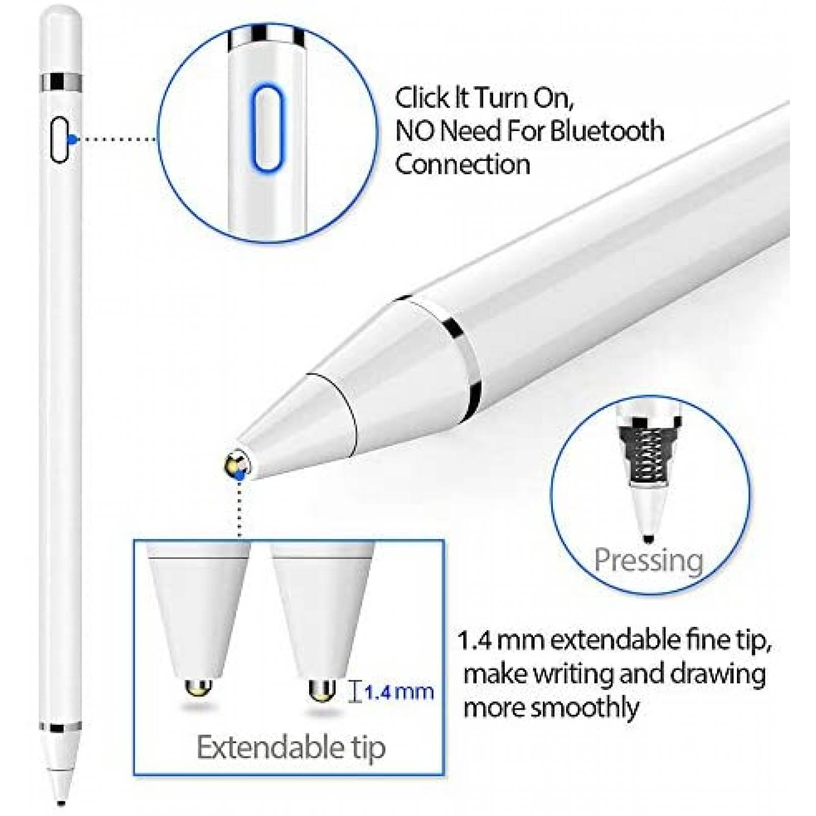 Lapiz digital MODW Compatible 1.5mm Metal Sensividad -Blanco