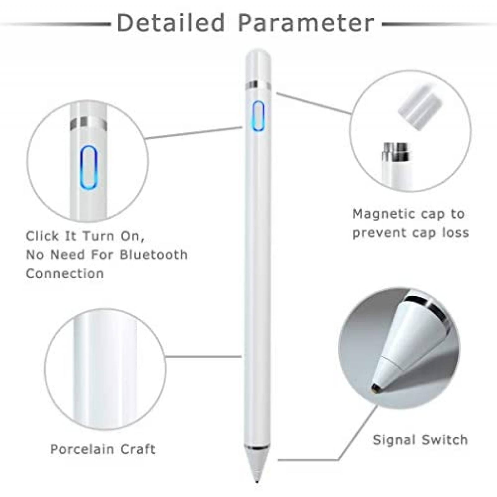 Lapiz digital MODW Compatible 1.5mm Metal Sensividad -Blanco