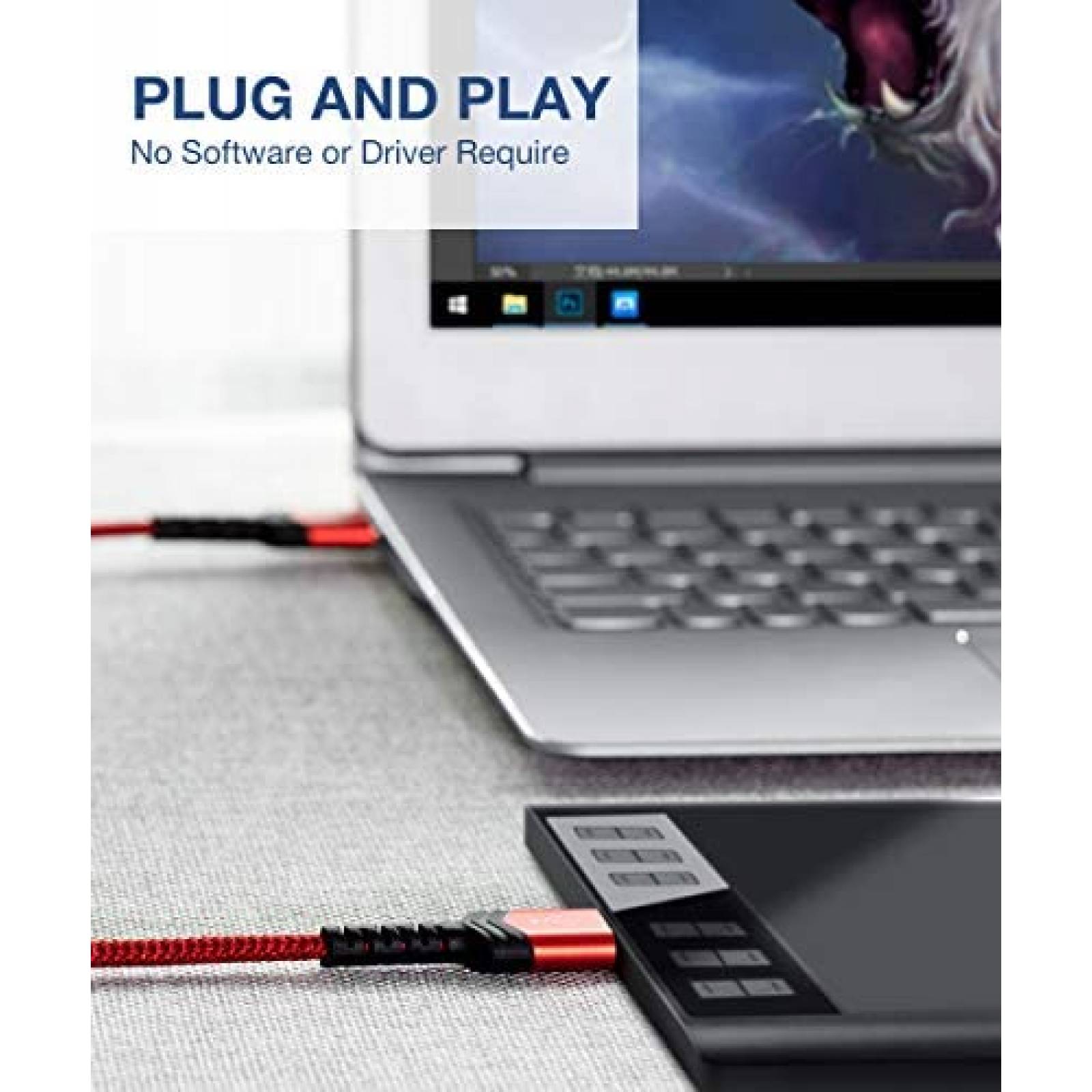 Cable USB JSAUX USB 3.0 Macho a Macho 6.6 Pies 2 Pzs -Rojo