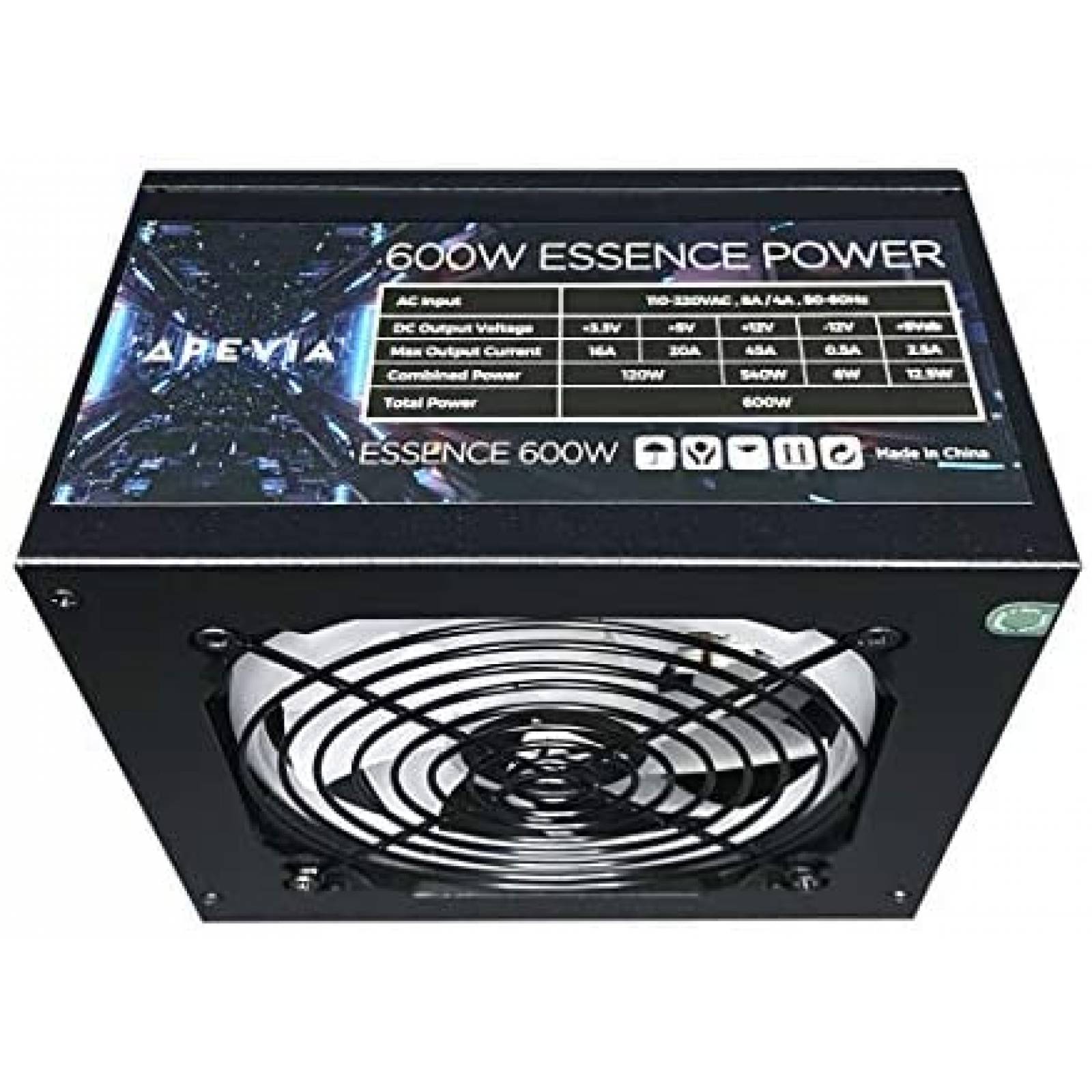 Fuente Alimentacion Apevia ATX-ES600 600W Con Ventilador