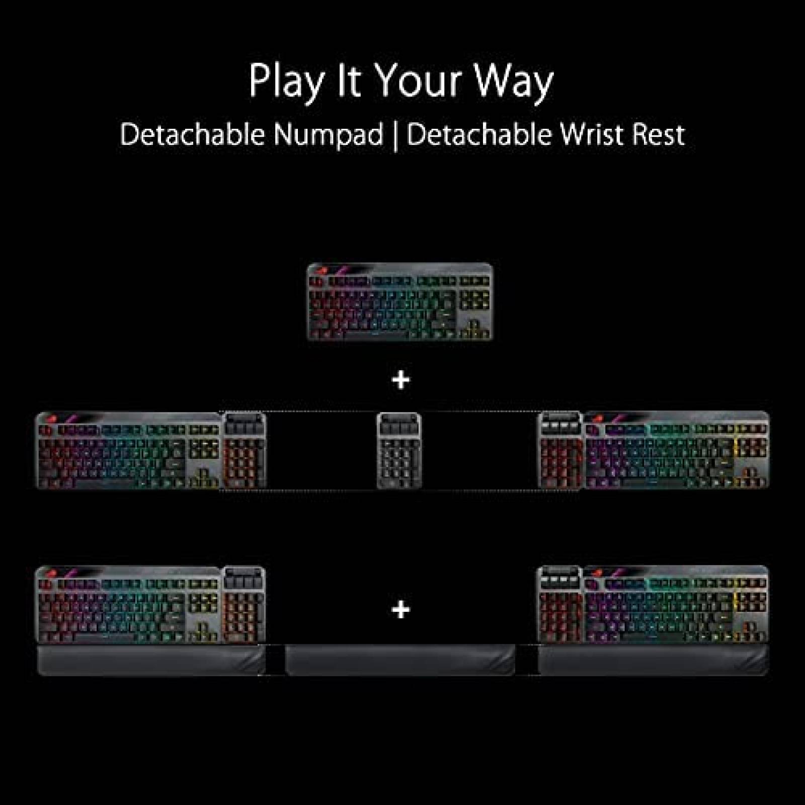 Teclado Gamer ASUS ROG Claymore II mecanico RGB Inalambrico