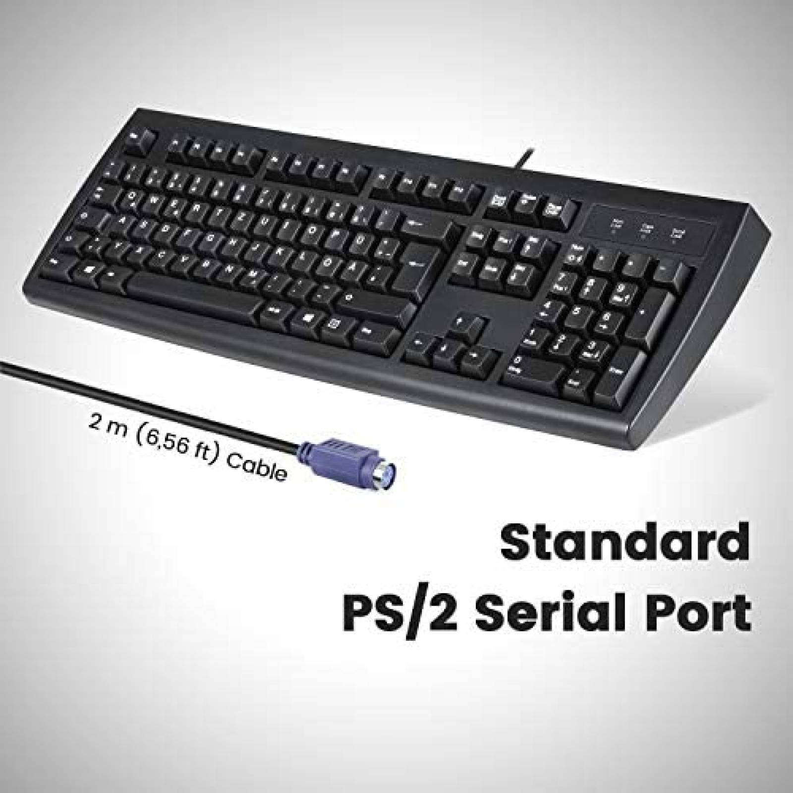 Teclado Perixx Periboard-107 de 104 Teclas para Win XP -Gris