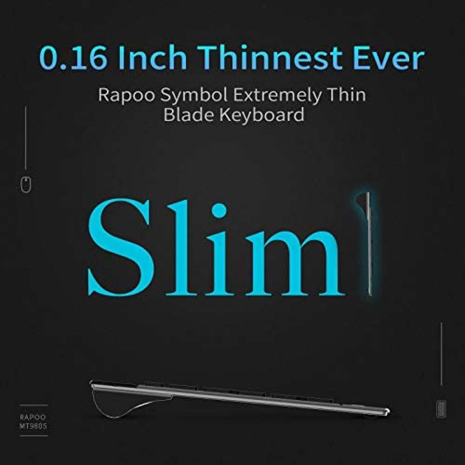 Teclado Rapoo Mouse Bluetooth inalambrico 2.4G -Negro