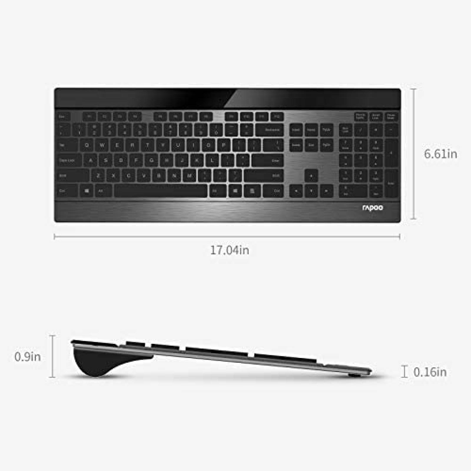 Teclado Rapoo Mouse Bluetooth inalambrico 2.4G -Negro