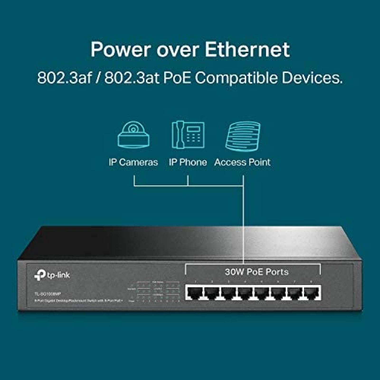 Puerto Ethernet TP-Link Proteccion 8 puertos -Negro