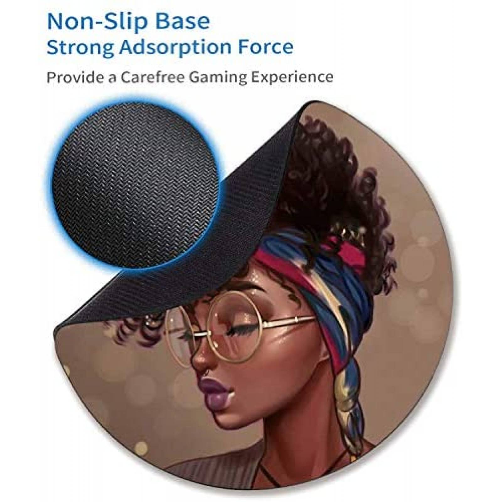 Mouse Pad ZHEERIY Circular de 7.9'' x 7.9'' -Beige/Rojo