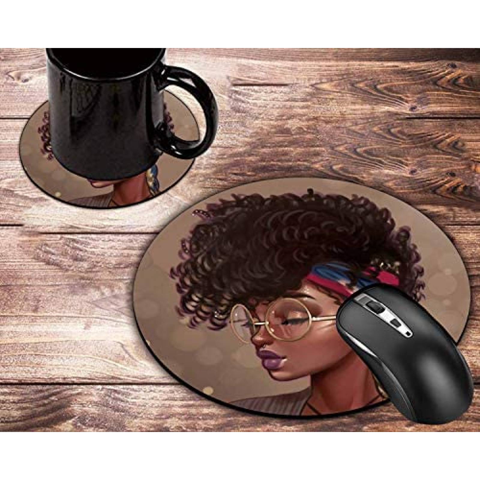 Mouse Pad ZHEERIY Circular de 7.9'' x 7.9'' -Beige/Rojo