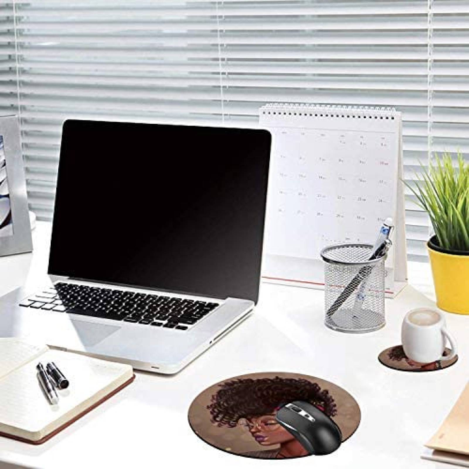 Mouse Pad ZHEERIY Circular de 7.9'' x 7.9'' -Beige/Rojo