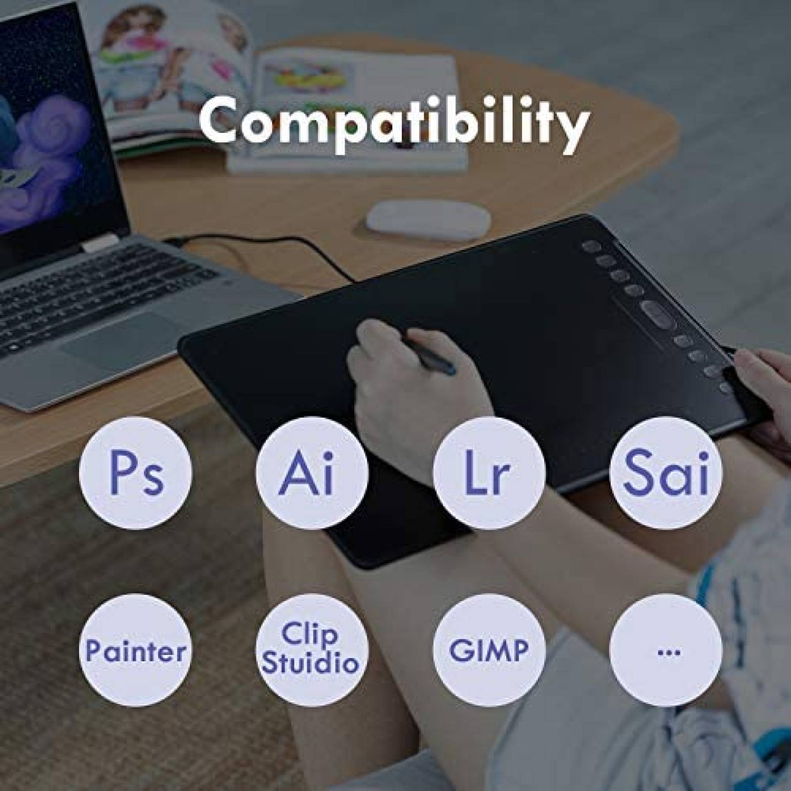 Tabletas Graficas HUION Inspiroy H1161 USBC Negro