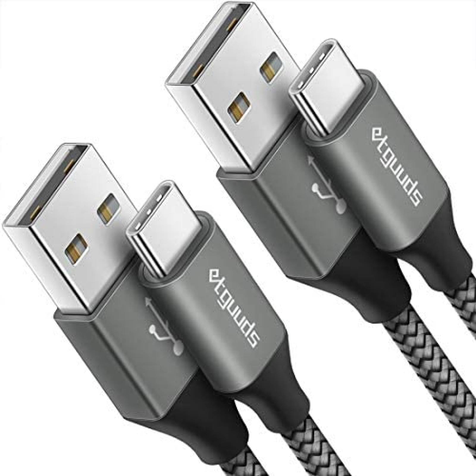 Cable cargador etguuds TC-C210 USB C Carga rapida -Gris