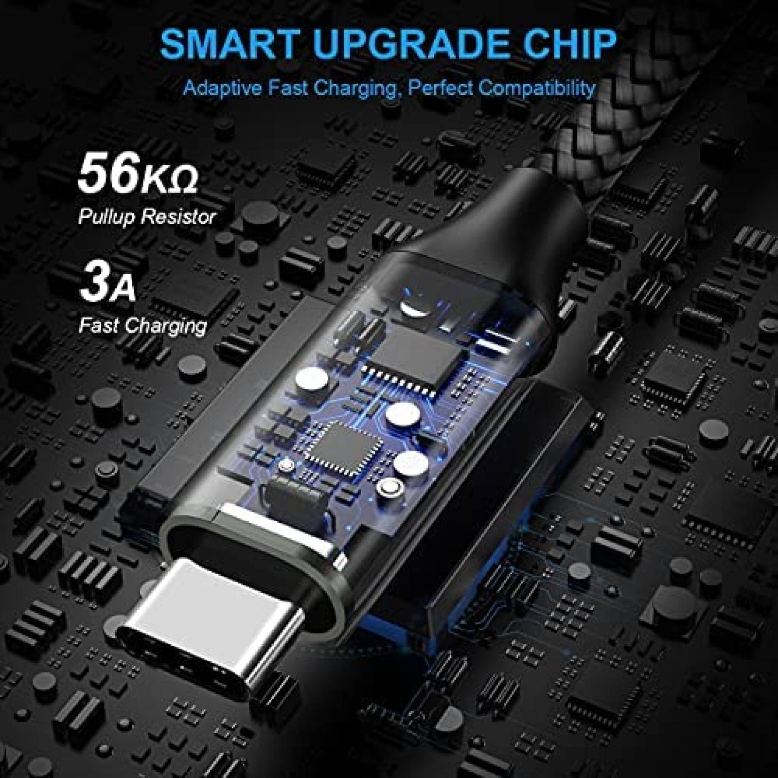 Cable cargador etguuds TC-C210 USB C Carga rapida -Gris