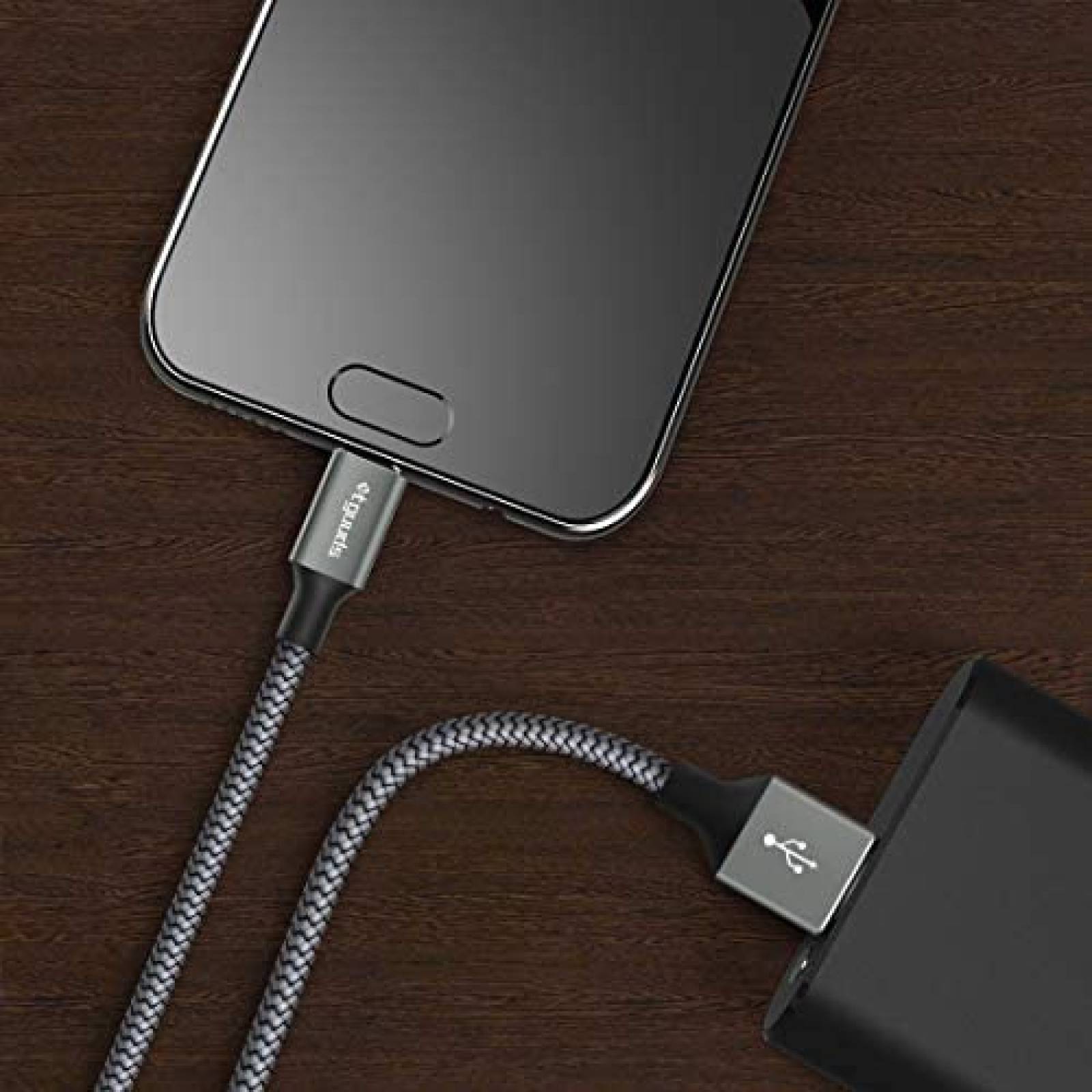 Cable cargador etguuds TC-C210 USB C Carga rapida -Gris
