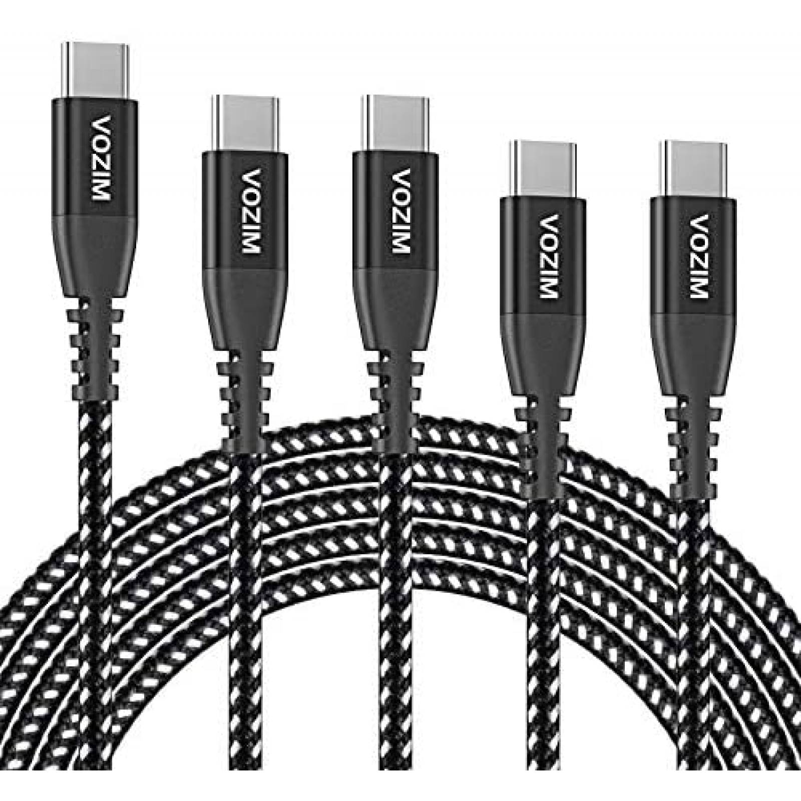 Cable USB C Vozim paquete de 5 USB A a USB C -Negro