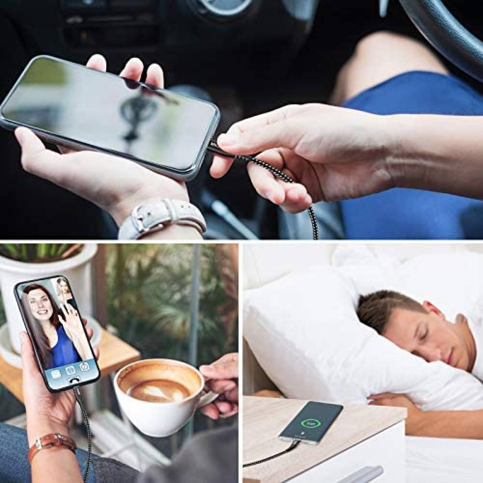 Cable USB C Vozim paquete de 5 USB A a USB C -Negro