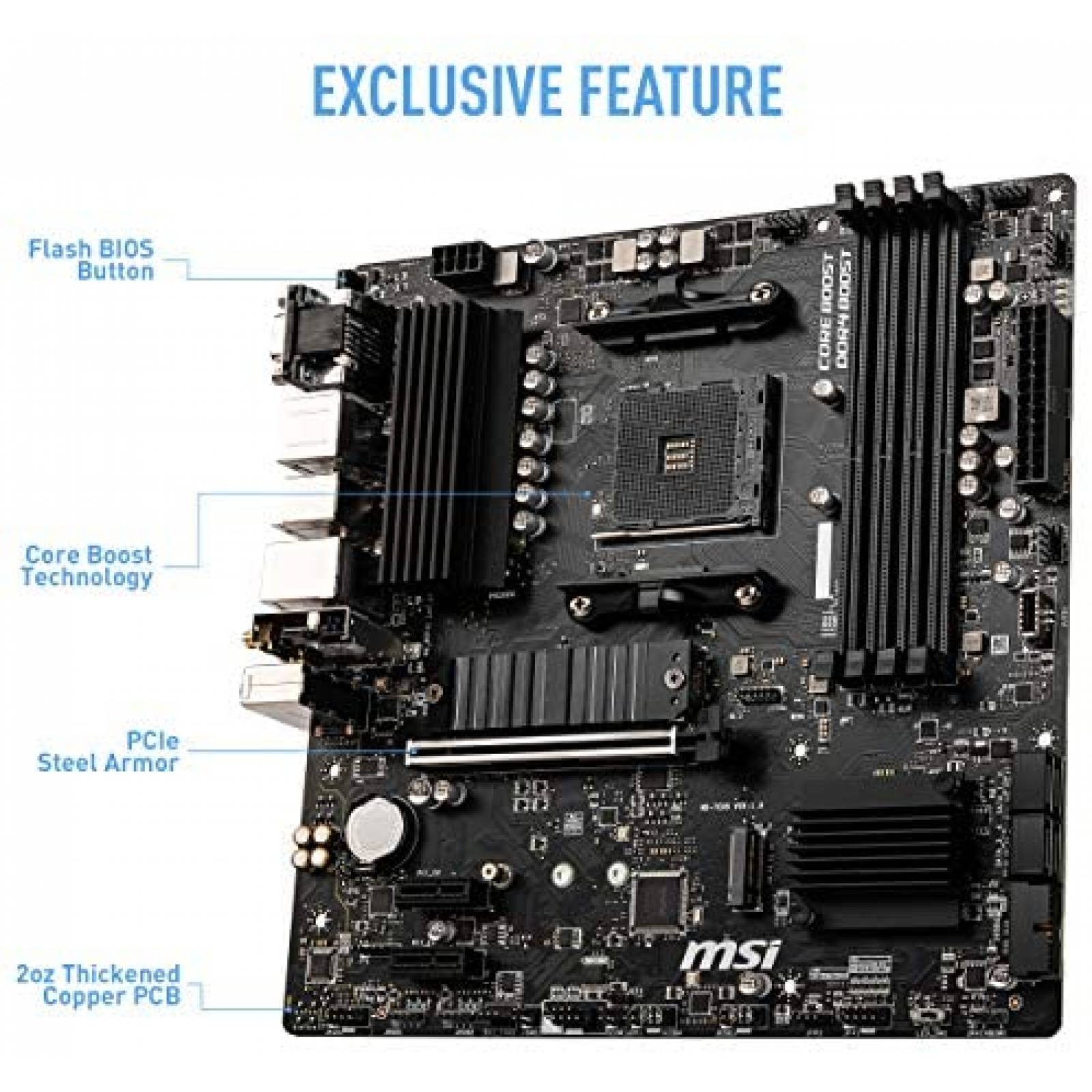 Motherboard MSI B550M PRO VDH WiFi ProSeries -Negro