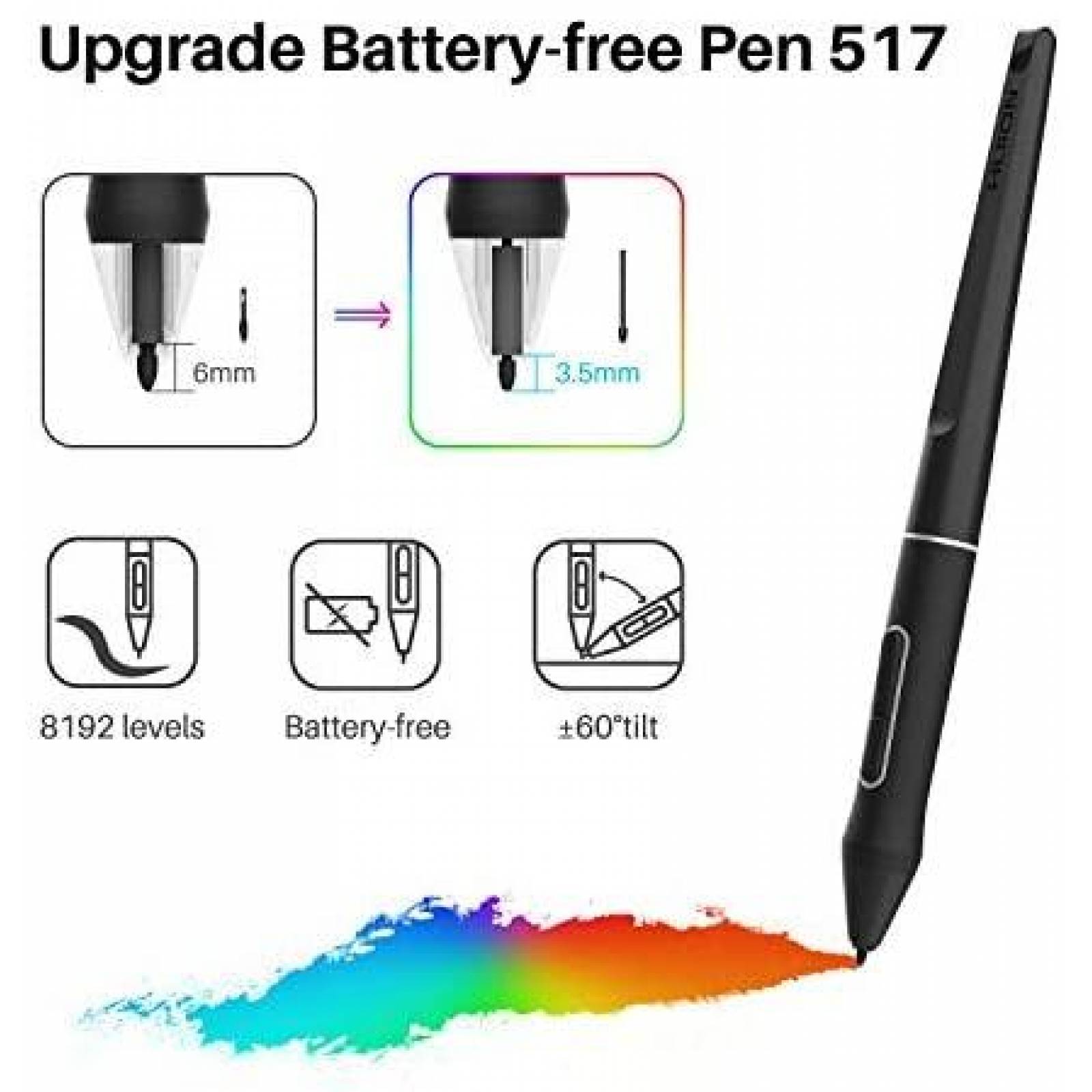 Monitor de Dibujo HUION 1920x1080 Pantalla de 21.5" -Negro