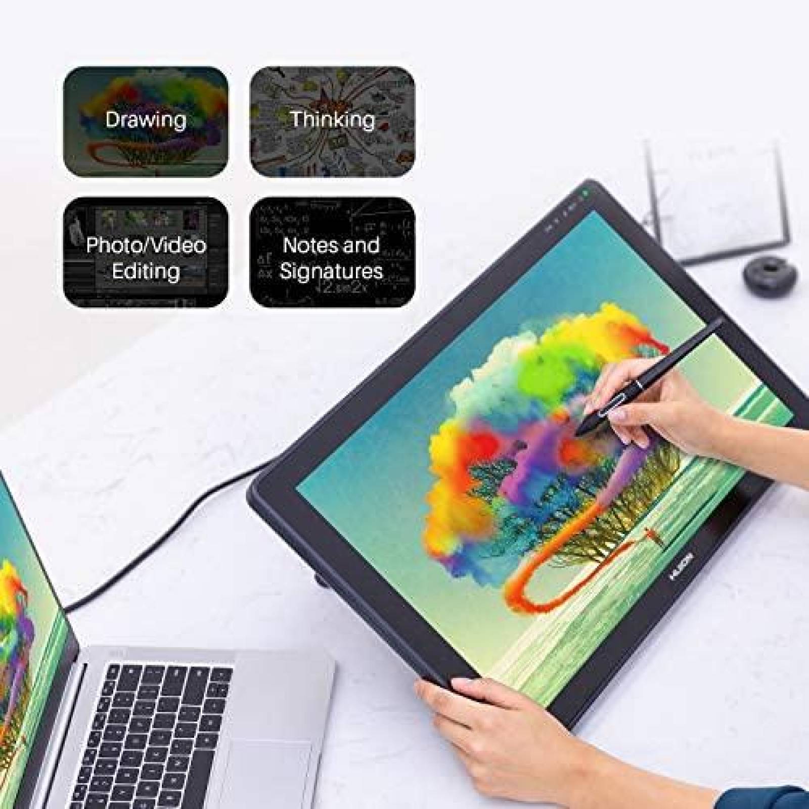 Monitor de Dibujo HUION 1920x1080 Pantalla de 21.5" -Negro