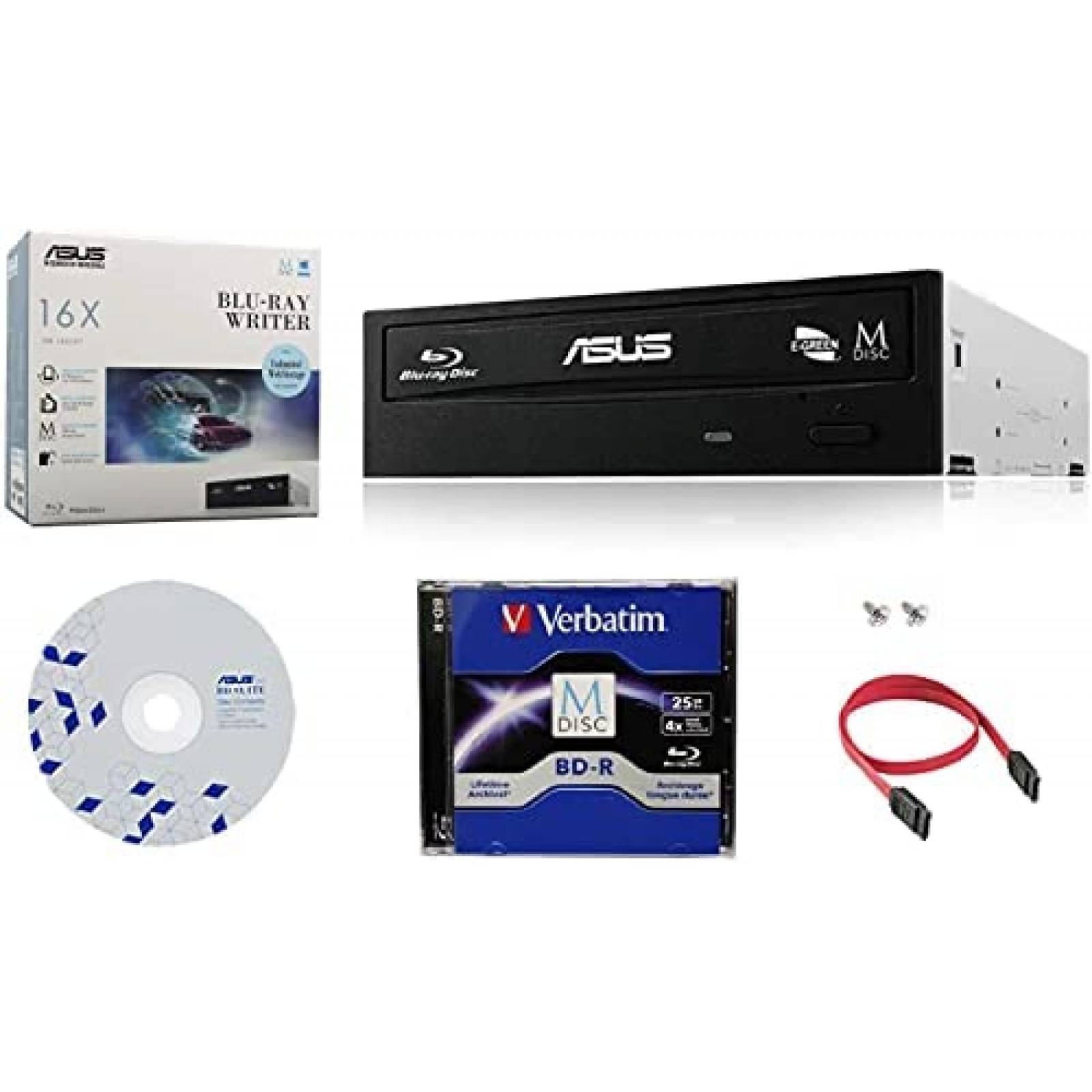 Grabador ASUS BW-16D1HT Interno de Blu-ray con 1 Pack M-Disc