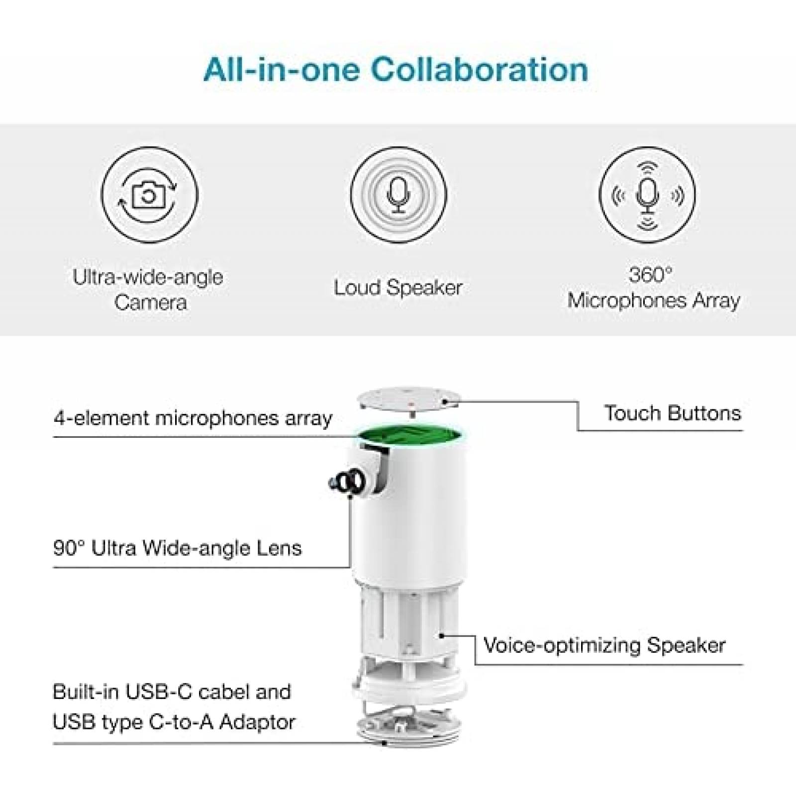 WebCam Nuroum Gran Angular 90 Cancelacion de Ruido -Silver