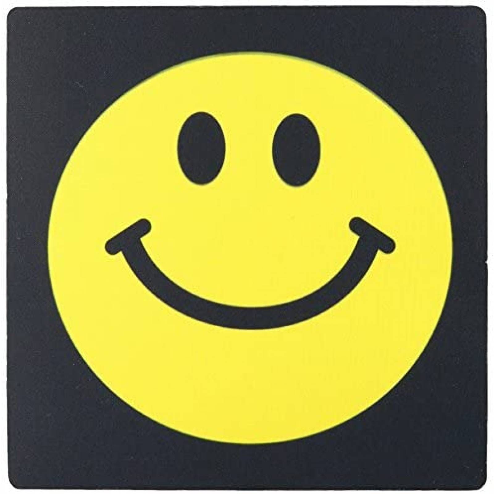 Mouse Pad 3dRose de 8'' x 8'' Carita Feliz -Amarillo/Negro