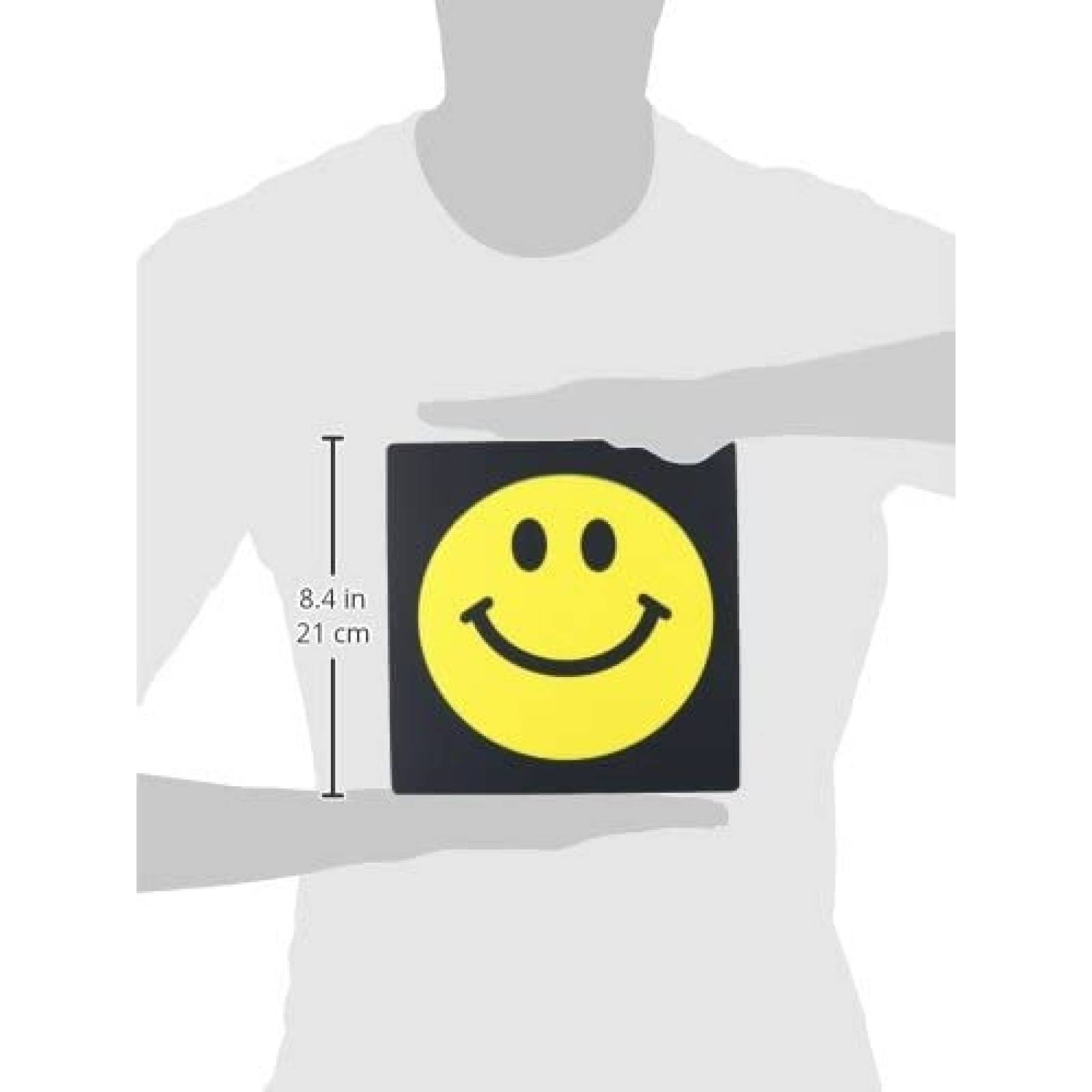 Mouse Pad 3dRose de 8'' x 8'' Carita Feliz -Amarillo/Negro