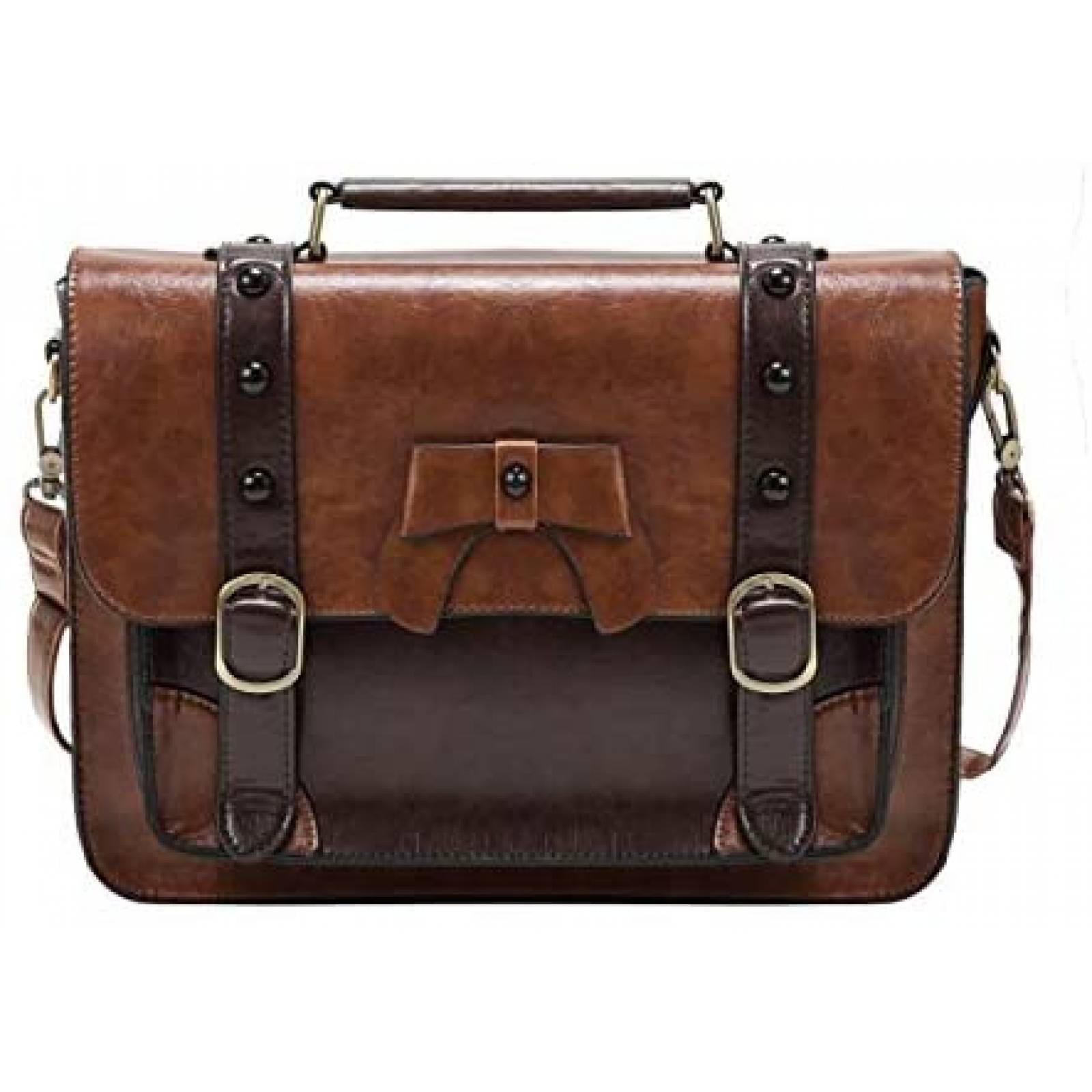 Maletin Vintage ECOSUSI de 12.6''x9.4'' para Mujer -Cafe