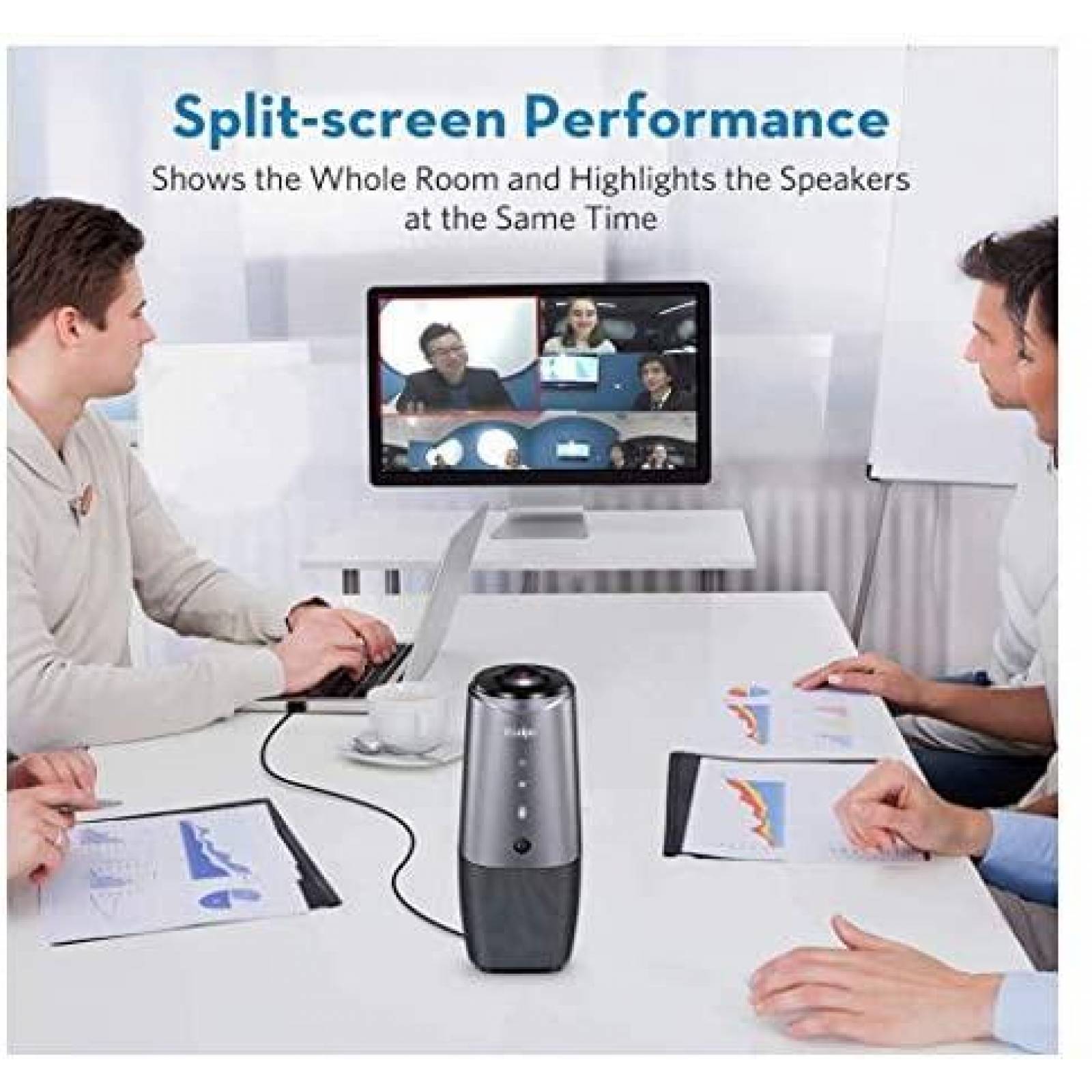 Camara Web COOLPO 4K 1080P USB con Bocina y Microfono -Negro