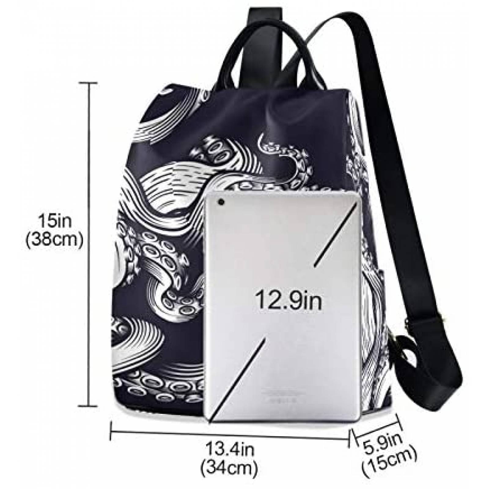 Bolsa ALAZA Pulpo Trasera Mujer Hombro 13.4x5.9x15" -Azul