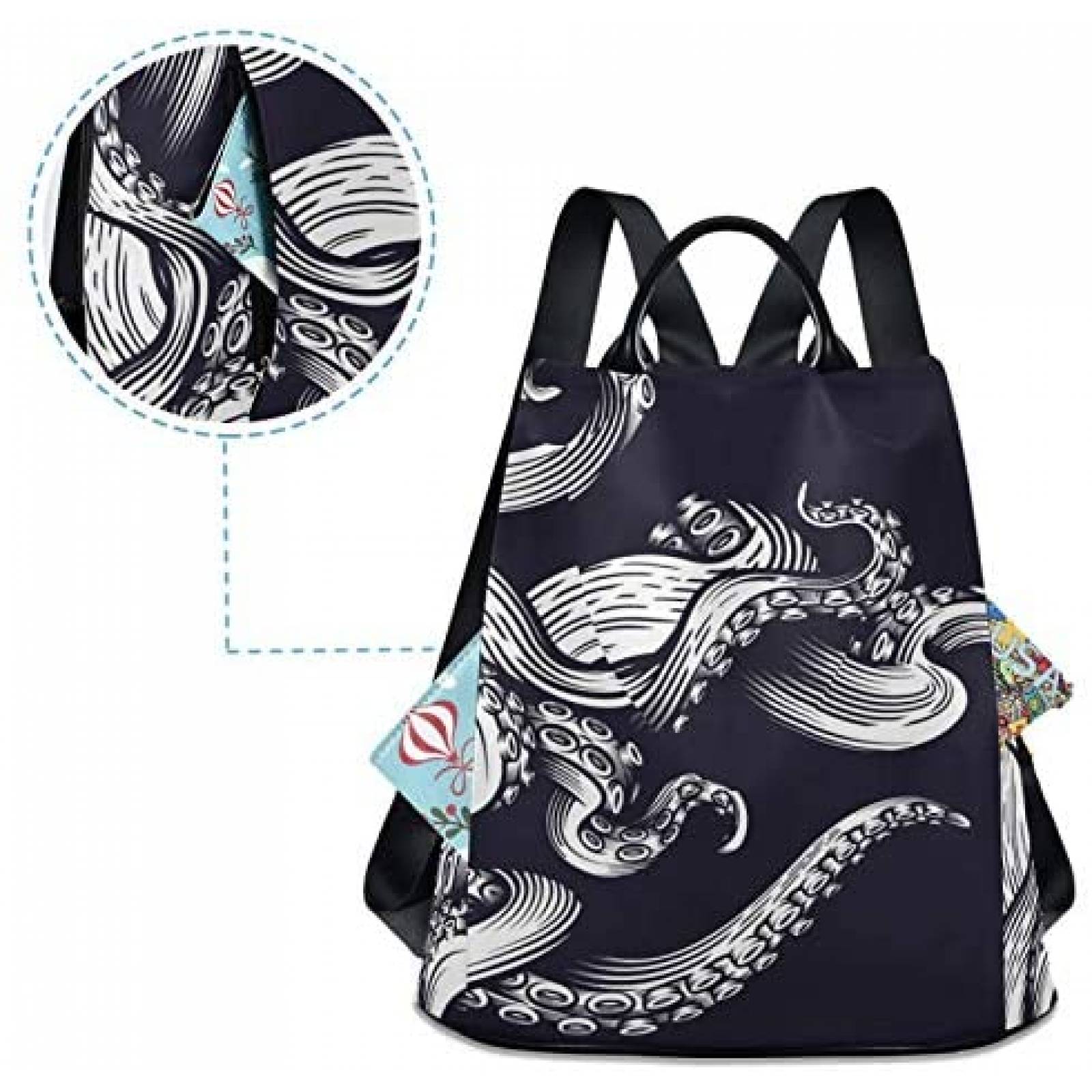 Bolsa ALAZA Pulpo Trasera Mujer Hombro 13.4x5.9x15" -Azul