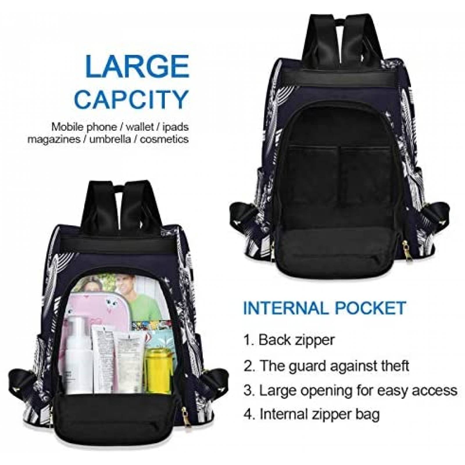 Bolsa ALAZA Pulpo Trasera Mujer Hombro 13.4x5.9x15" -Azul