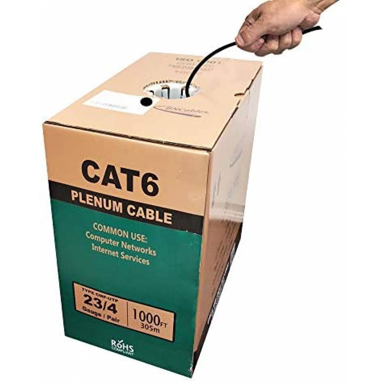 Cable BNCables CAT6 1000 Pies 23AWG 500MHz UTP -Azul