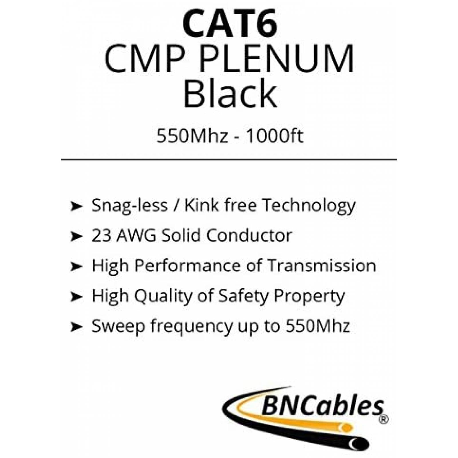 Cable BNCables CAT6 1000 Pies 23AWG 500MHz UTP -Azul