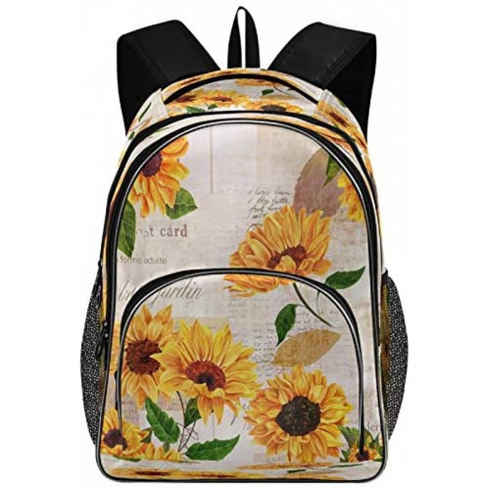 Mochila Vdsrup Dibujo Girasoles Varios Compartimentos -Beige