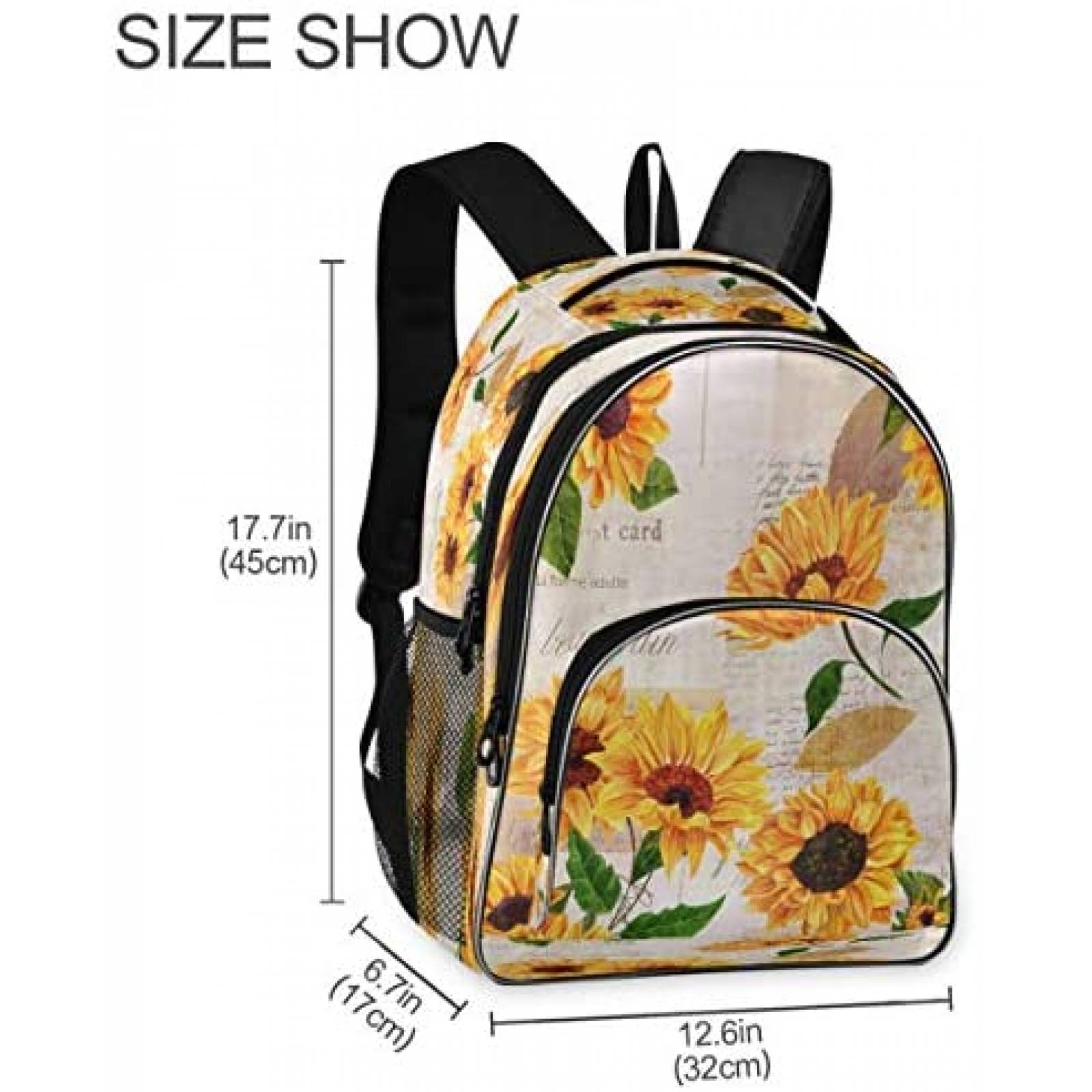 Mochila Vdsrup Dibujo Girasoles Varios Compartimentos -Beige