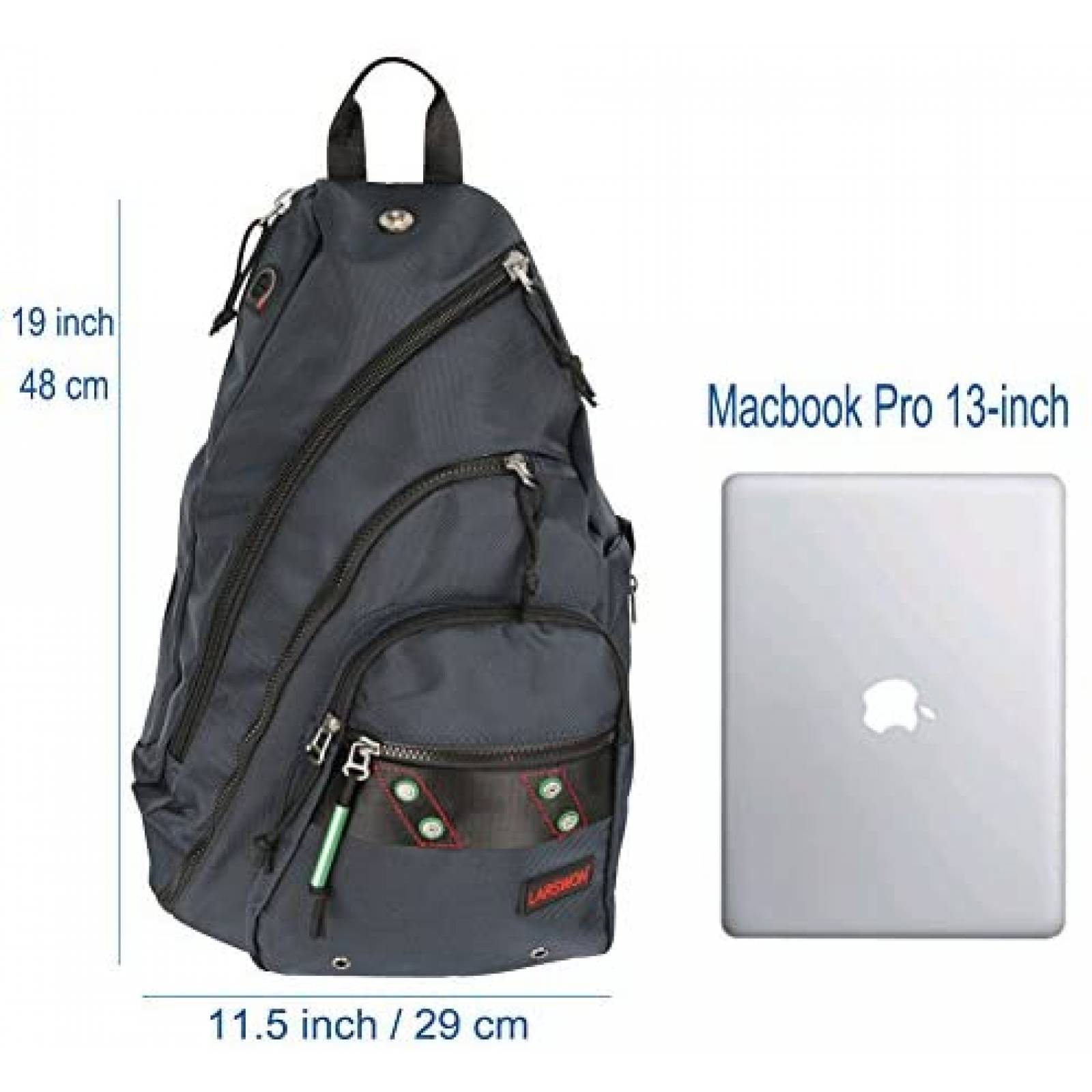 Mochila Larswon Sling para Hombre 29 x 49 x 18 cm -Negro