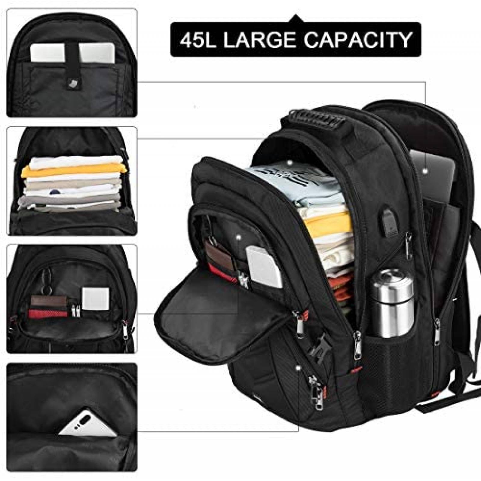 Mochila Laptop NEWHEY 9901 17" Trasera Impermeable -Negro